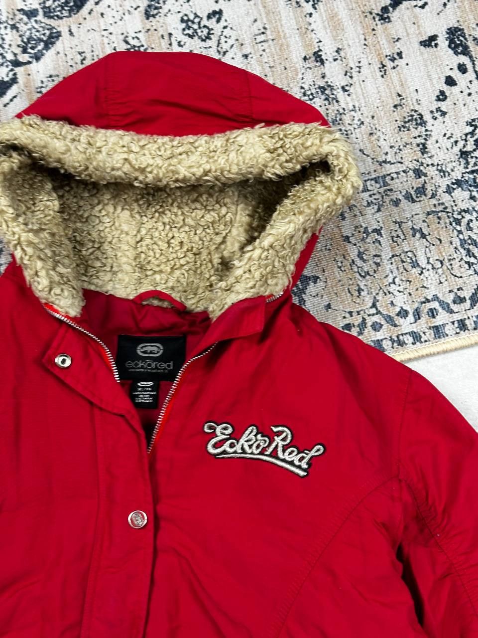 Ecko Unltd. × Southpole Crazy Thick Ecko Unltd Red Fur Y2K Rap SK8 Bomber Jacket Size US XL / EU 56 / 4 - 6 Thumbnail
