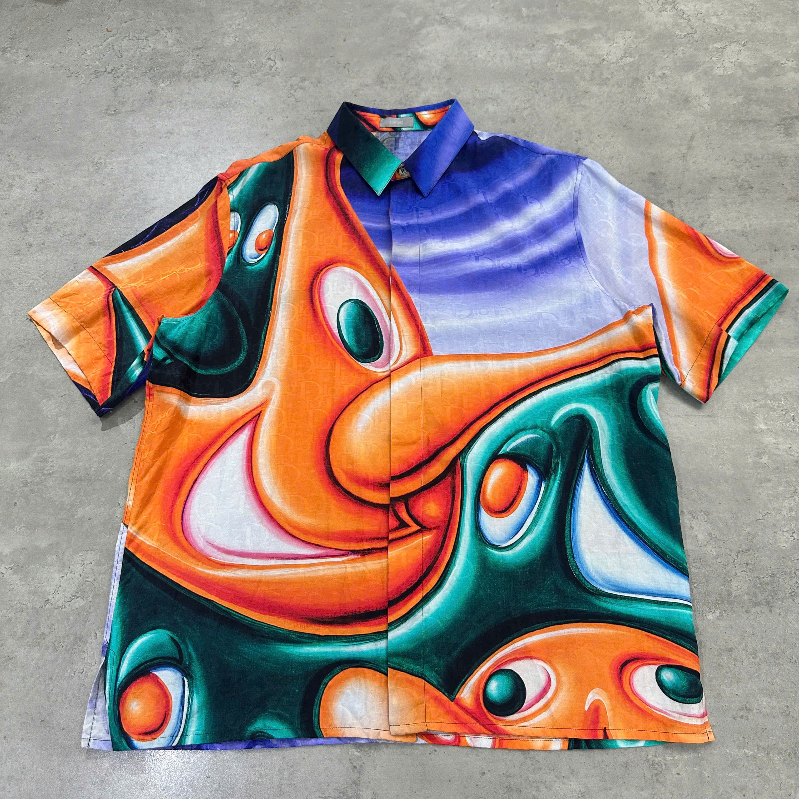 Christian Dior Monsieur DIOR x KENNY SCHARF MULTICOLOR SWIRL OBLIQUE SHIRT Size US XXS / EU 40 - 1 Thumbnail