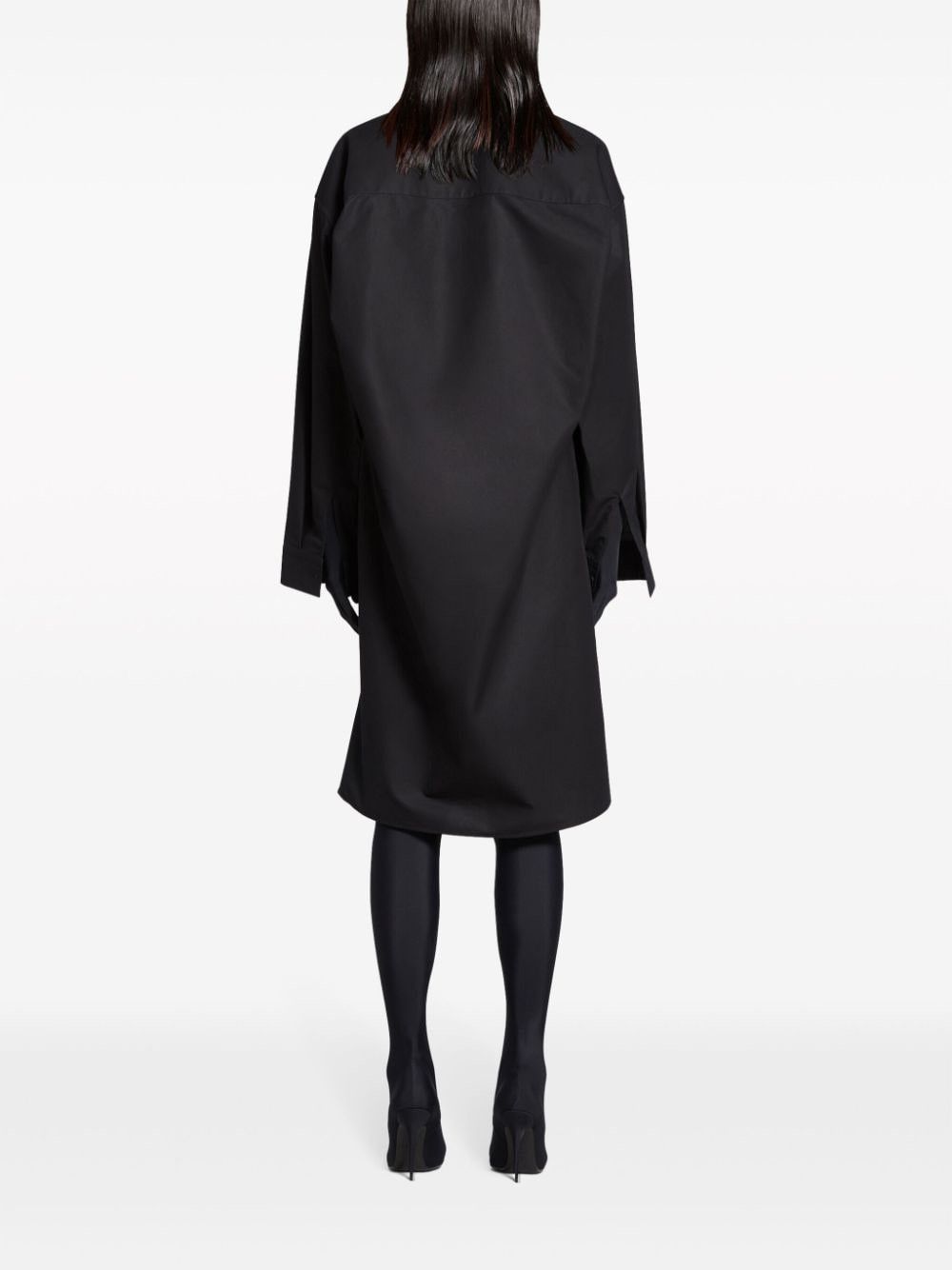 Balenciaga oc11z0825 Kick Collar Dress in Black Size S / US 4 / IT 40 - 4 Thumbnail