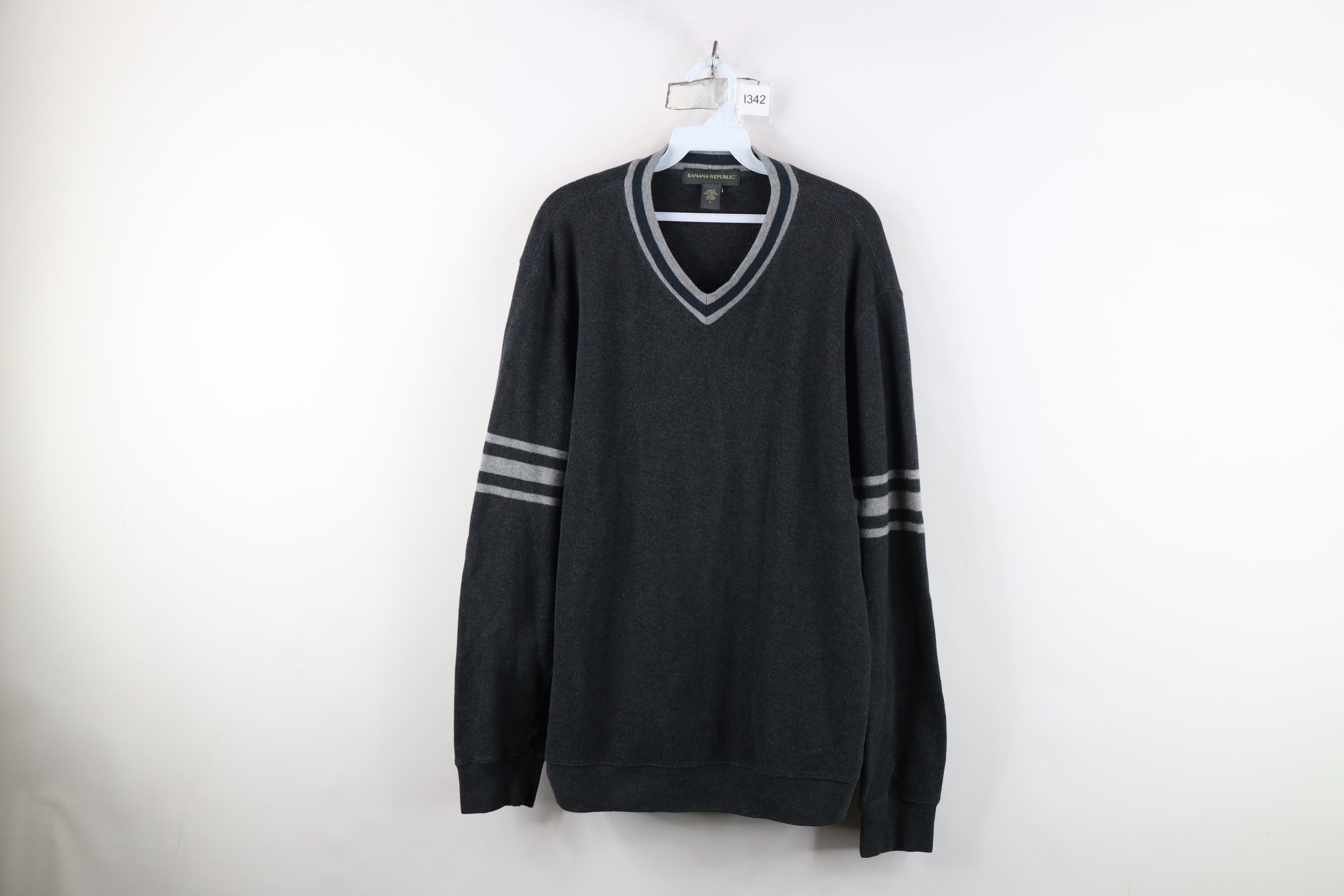 Banana Republic Vintage Y2K 2001 Banana Republic Block Ribbed Knit Sweater Size US L / EU 52-54 / 3 - 1 Thumbnail