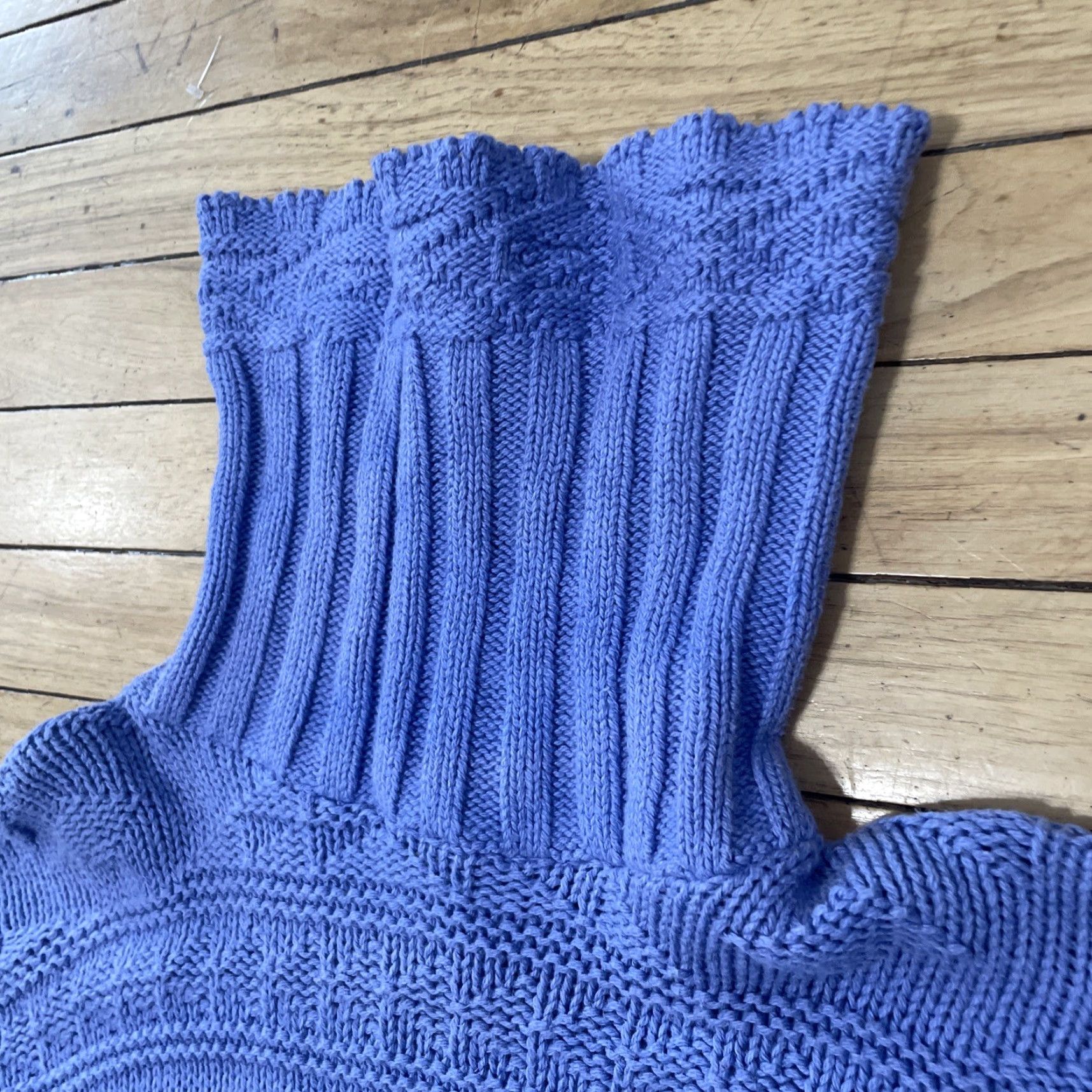 Vintage VINTAGE Turtleneck Sweater Women Small Blue Chunky-Knit Preppy Pullover Knit Modern Classic Decade 90s Womens Size S / US 4 / IT 40 - 6 Thumbnail