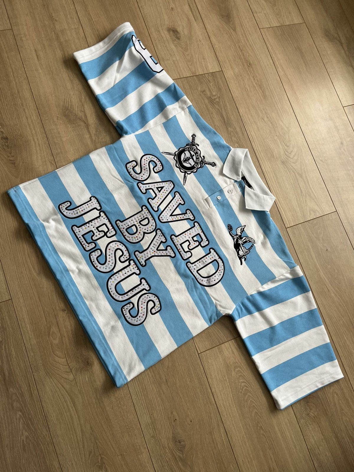 Versailles Versailles Studio Rugby Jesus Saves Button up Size US M / EU 48-50 / 2 - 1 Thumbnail