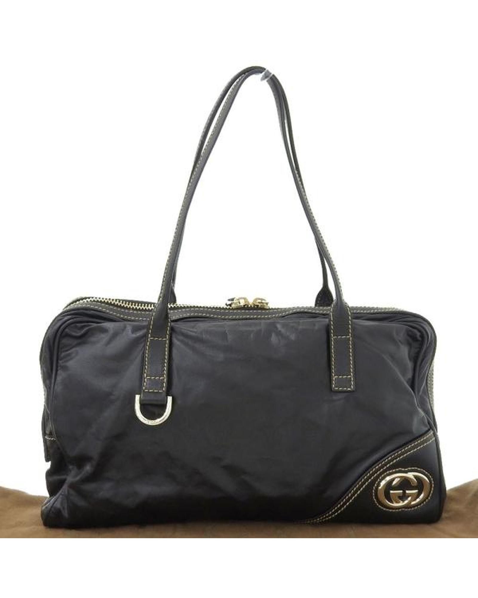 image of Gucci Classic Black Boston Bag In Excellent Condition, Women's