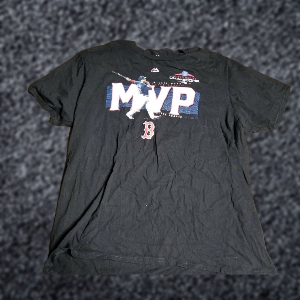 Vintage Majestic Mens XL Steve Pearce Boston Red Sox World Series MVP T-Shirt Size US XL / EU 56 / 4 - 1 Thumbnail