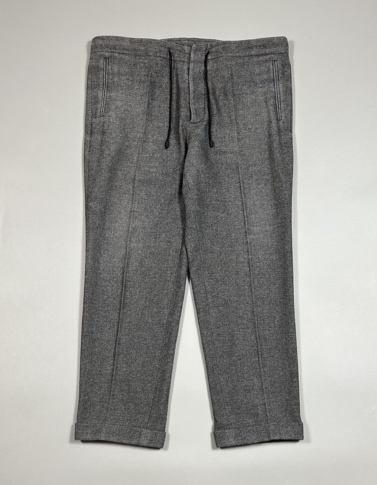 Maison Margiela Maison Margiela Textured Wool-Blend Drawstring Trousers Size US 34 / EU 50 - 1 Thumbnail