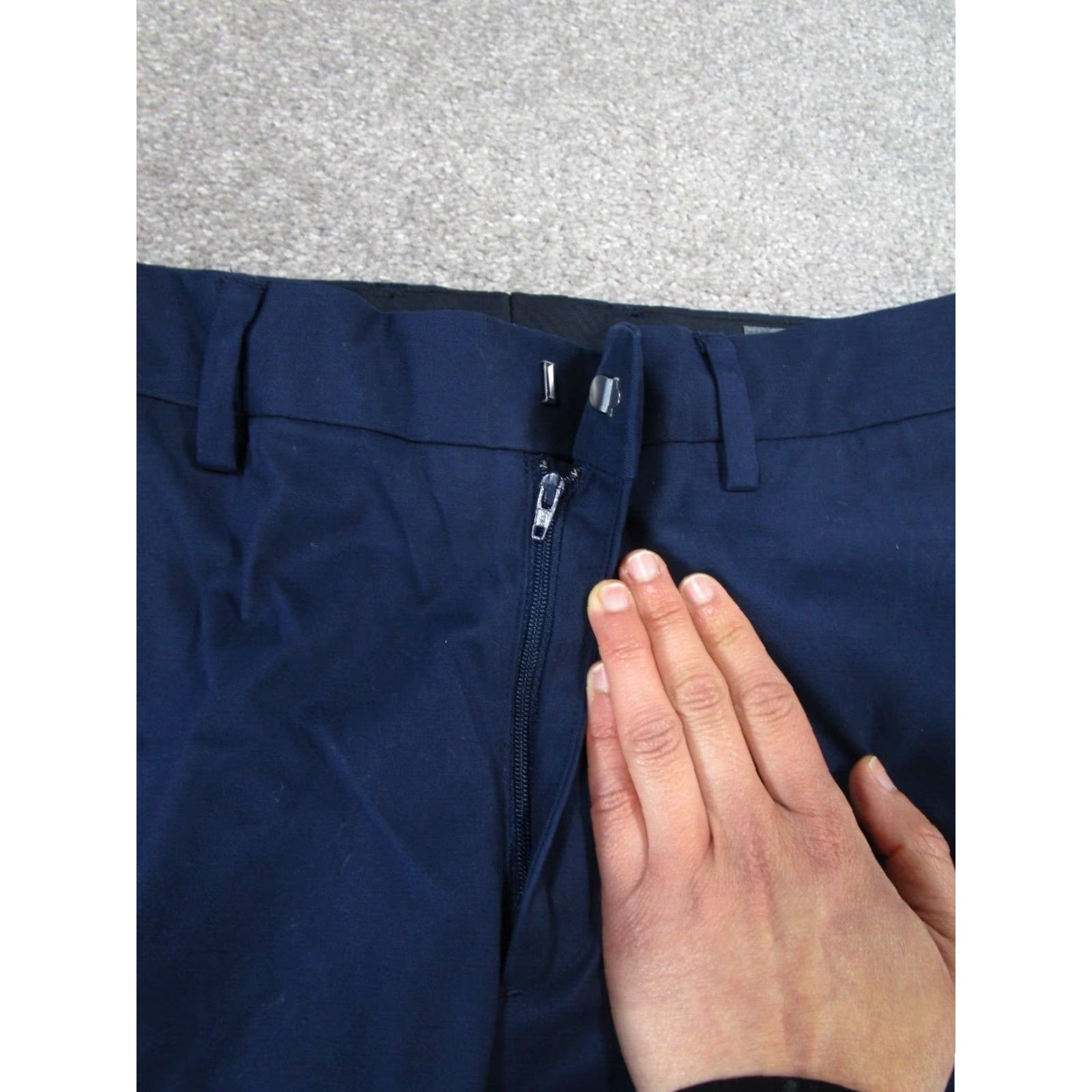 Bonobos Bonobos Dress Pants Mens 33 Navy Blue Flat Front Knit Regular Fit Business Casual Trousers Mens Size US 33 - 3 Thumbnail