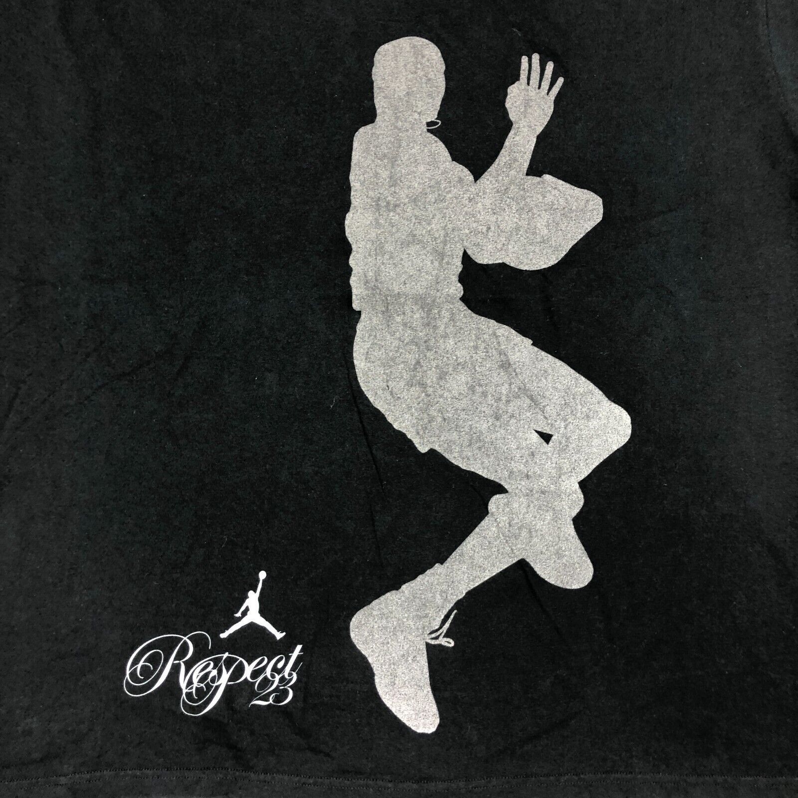 Jordan Brand × Vintage Vintage Y2K 2000s Jordan Respect 23 Jumpman Black Tee XXL Size US XXL / EU 58 / 5 - 2 Thumbnail