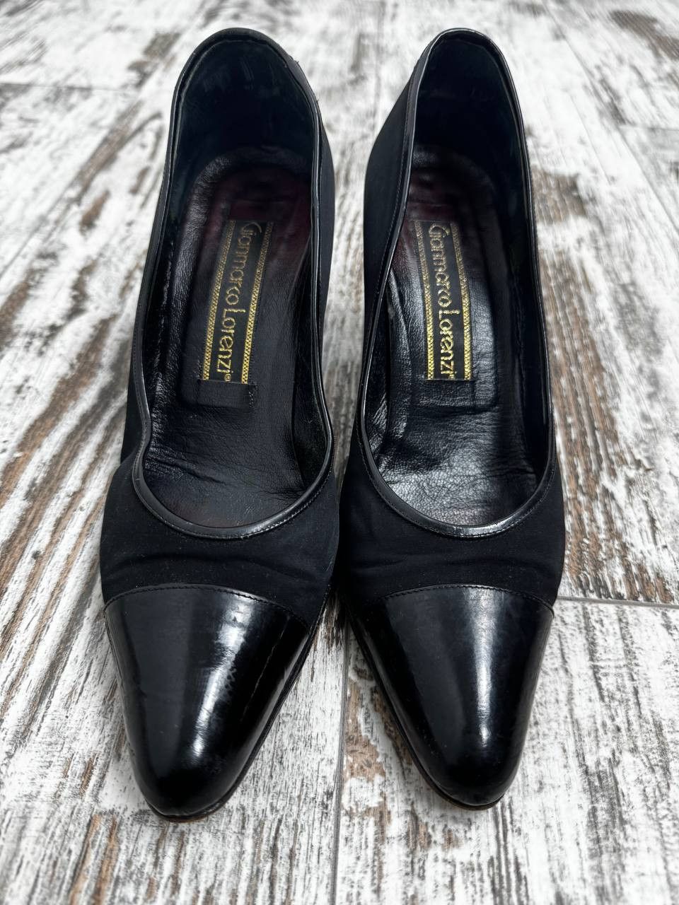 Other Gianmarco Lorenzi Vintage Fabric Patent Leather Pumps Heels Size US 7 / IT 37 - 3 Thumbnail