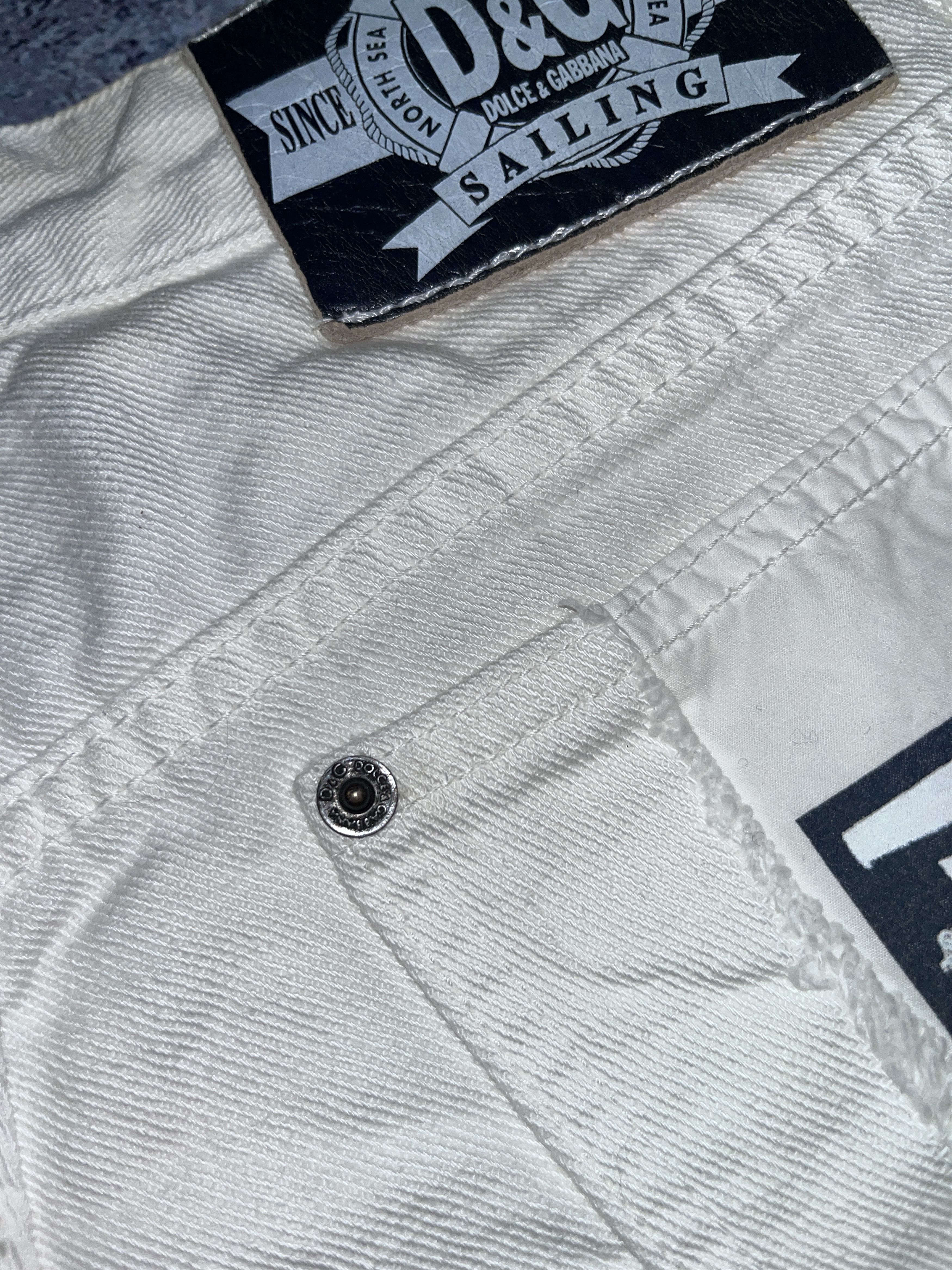 Dolce & Gabbana D&G Dolce Gabbana White Denim Pants Jeans Mariners Marine Size US 29 - 8 Thumbnail
