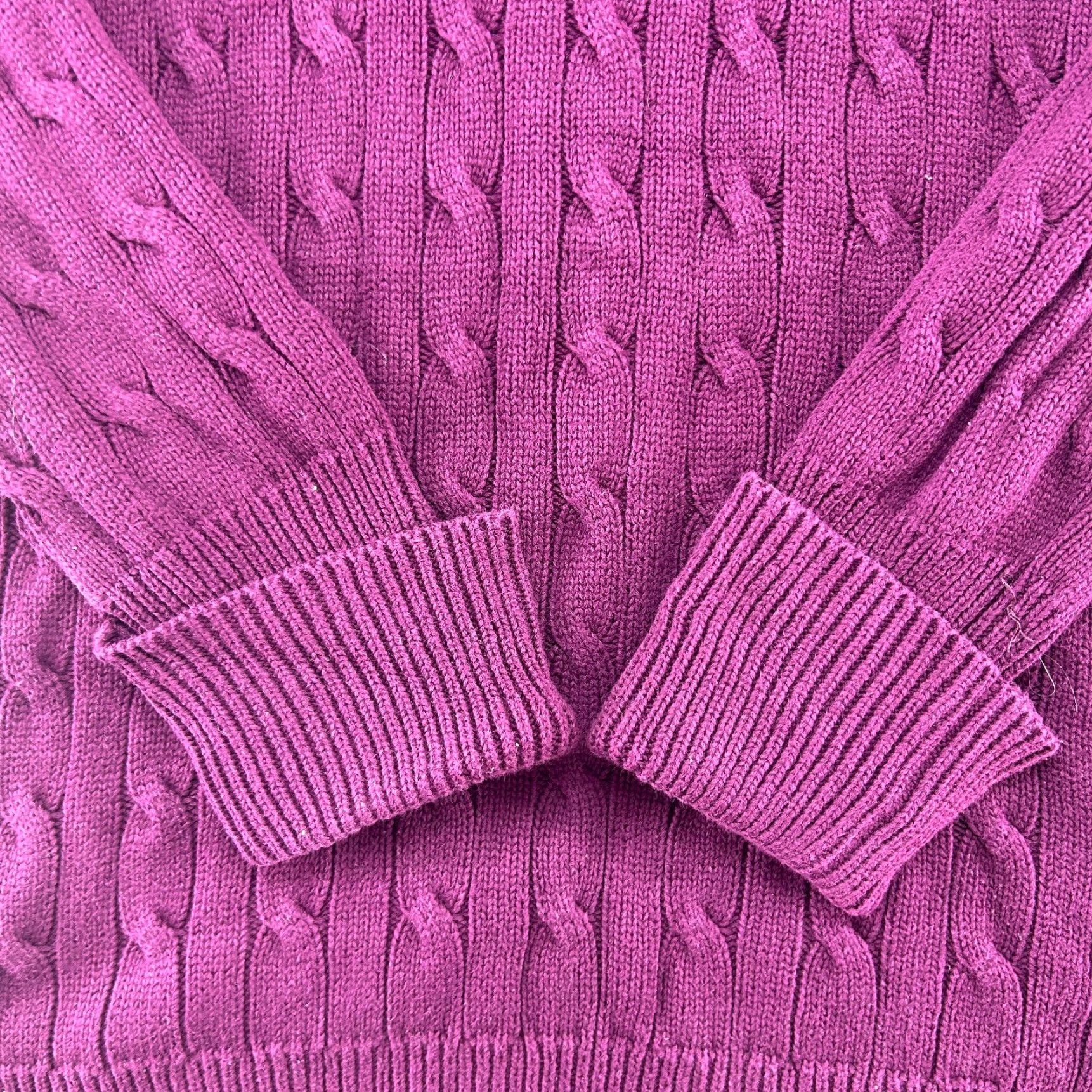Polo Ralph Lauren Ralph Lauren Sport Sweater Women XL Purple Turtleneck Cable Knit Long Sleeve Pullover 90s Classic 80s Casual Workwear Knit Cotton Acrylic Knitwear Size XL / US 12-14 / IT 48-50 - 2 Thumbnail