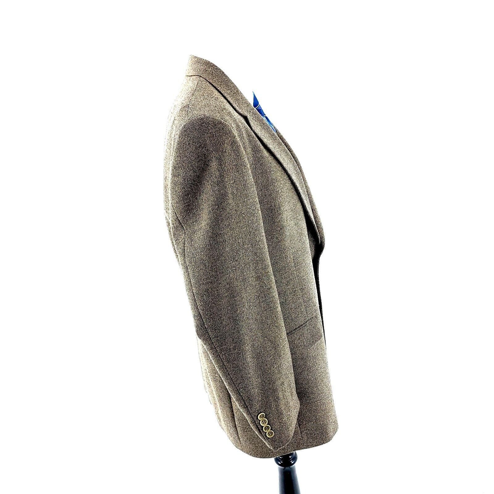 Daniel Cremieux Daniel Cremieux Tweed Wool 2 Button Sport Coat 42L Tan Gray Size 42L - 6 Thumbnail