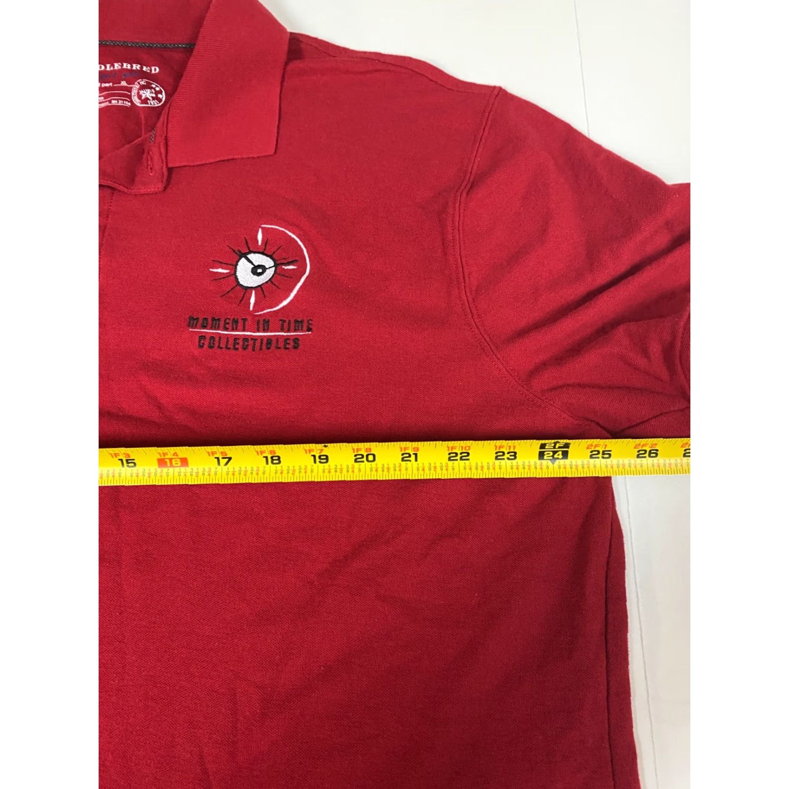Vintage Saddlebred Polo Shirt Mens XL Red Solid Short Sleeve Collared Knit Polyester Logo Breathable Golf Vintage: No (if allowed) Size US XL / EU 56 / 4 - 5 Thumbnail