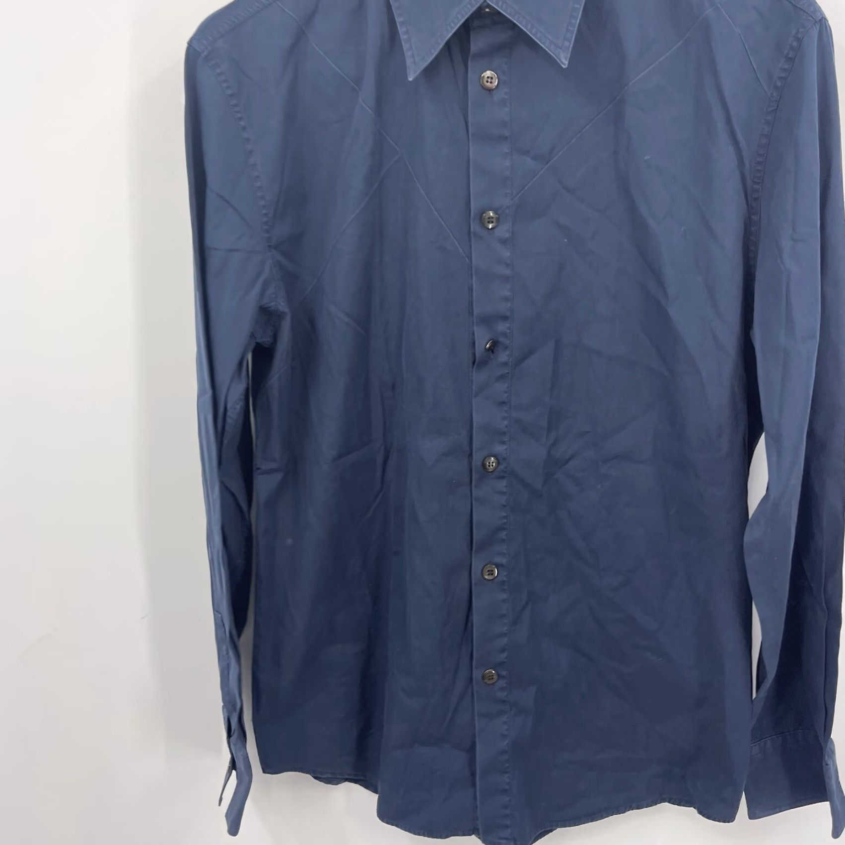 Versace VINTAGE Versace Shirt Mens Small Blue Button-Up Collared Button-Front 90s Style Mens Size US S / EU 44-46 / 1 - 7 Thumbnail