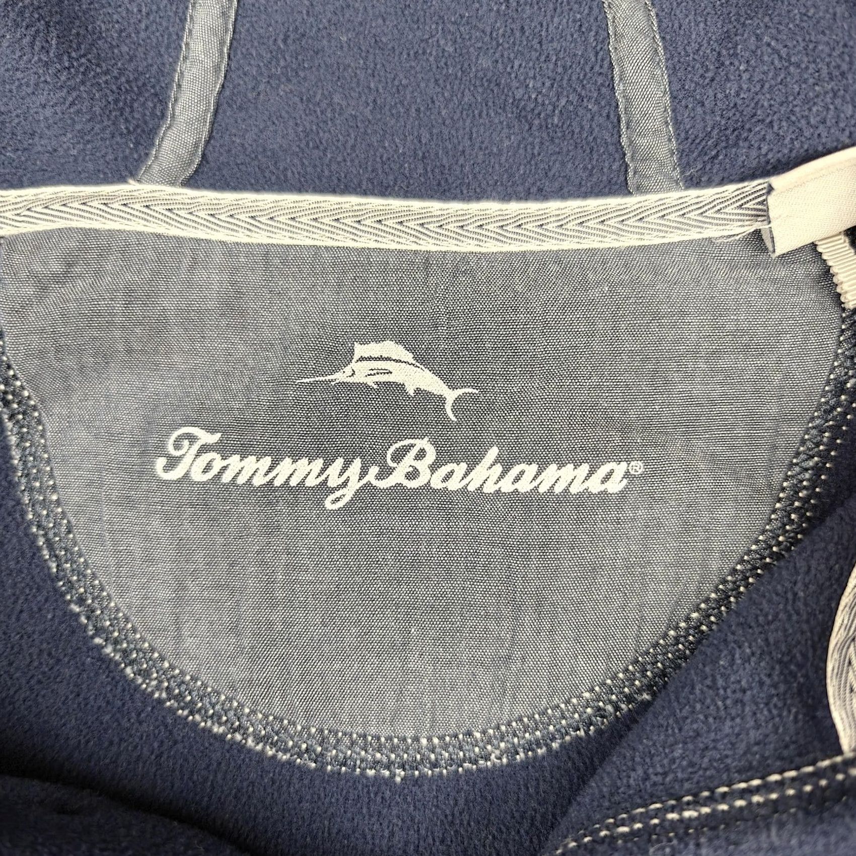 Tommy Bahama Tommy Bahama Hoodie Mens M Blue Fleece Henley Kangaroo Pocket Pullover Size US M / EU 48-50 / 2 - 5 Thumbnail