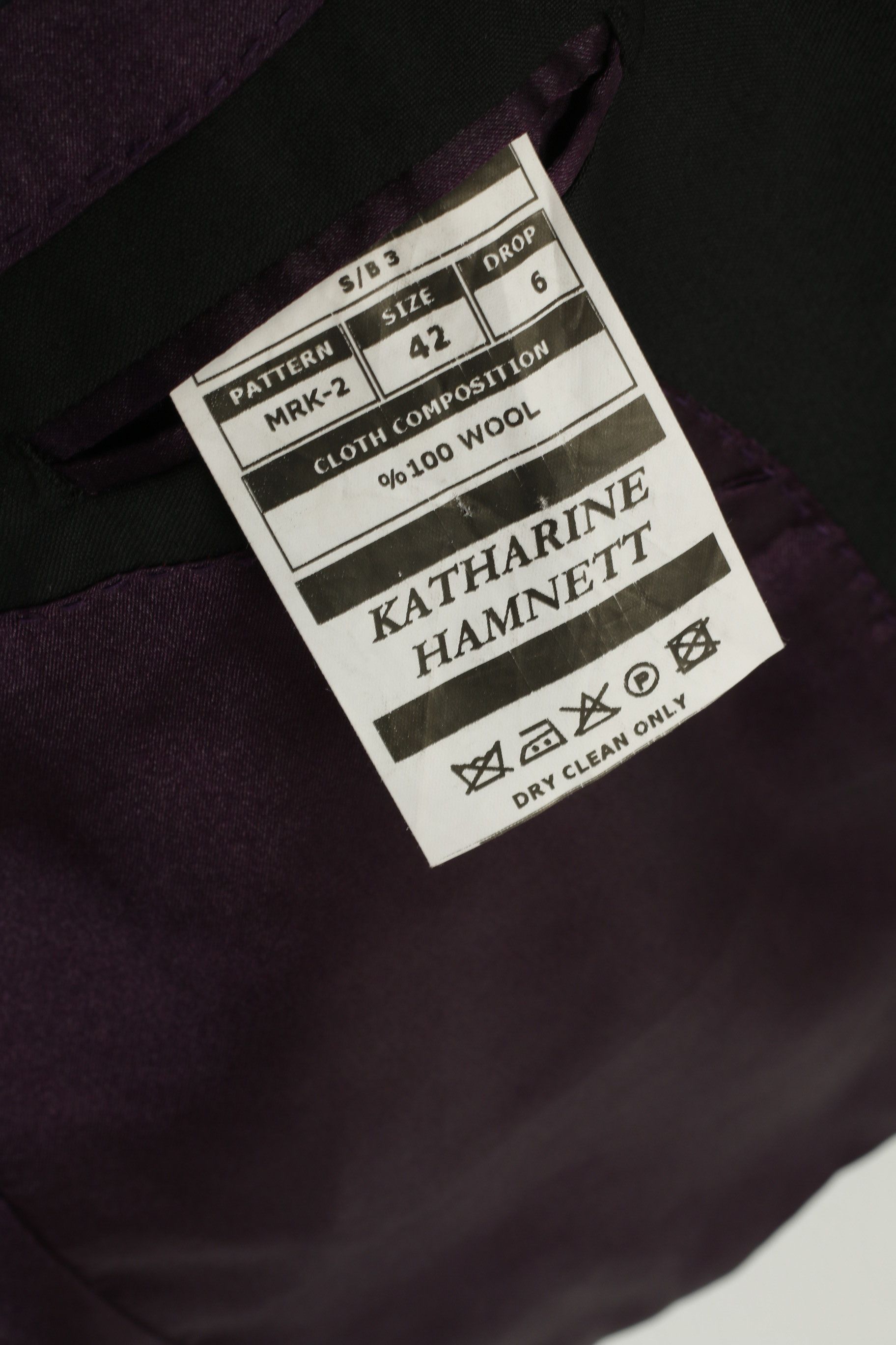 Katharine Hamnett London Katharine Hamnett Men 42 Blazer Black Wool 9207 Size 42R - 6 Thumbnail