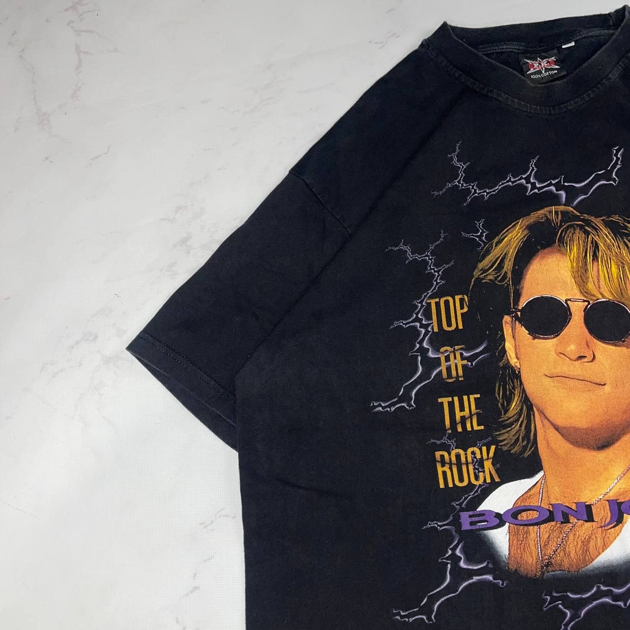 Vintage Vintage X Bon Jovi top of the rock 90s Black Tee Sz XXL Size US XXL / EU 58 / 5 - 2 Thumbnail