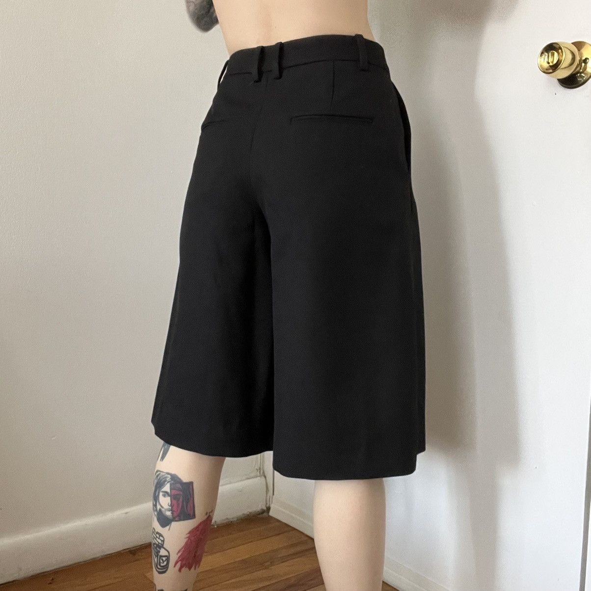 Shushu/Tong SHUSHU/TONG Black wide leg Shorts Size 27" / US 4 / IT 40 - 5 Thumbnail