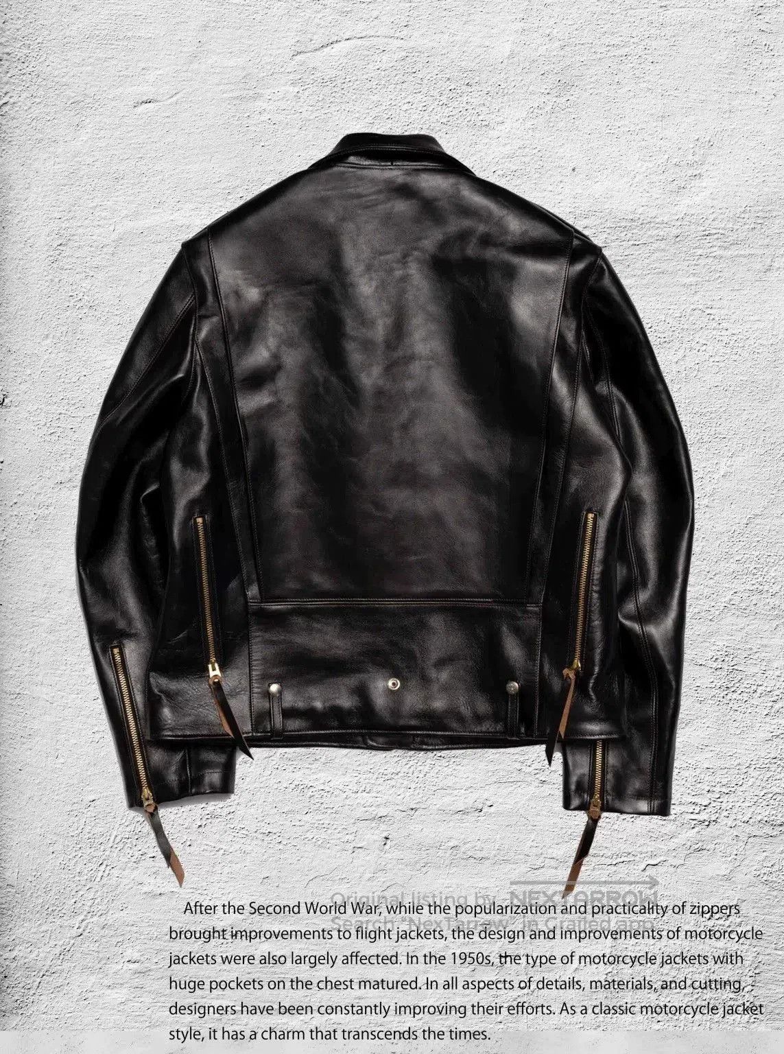 DOUBLE HELIX Double Helix J24 Polish Horse Leather Jacket. Size US XS / EU 42 / 0 - 3 Thumbnail