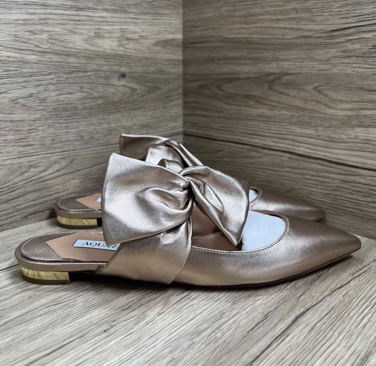 Aquazzura Aquazzura Champagne Gold Mule Slides J41 Size US 7 / IT 37 - 4 Thumbnail