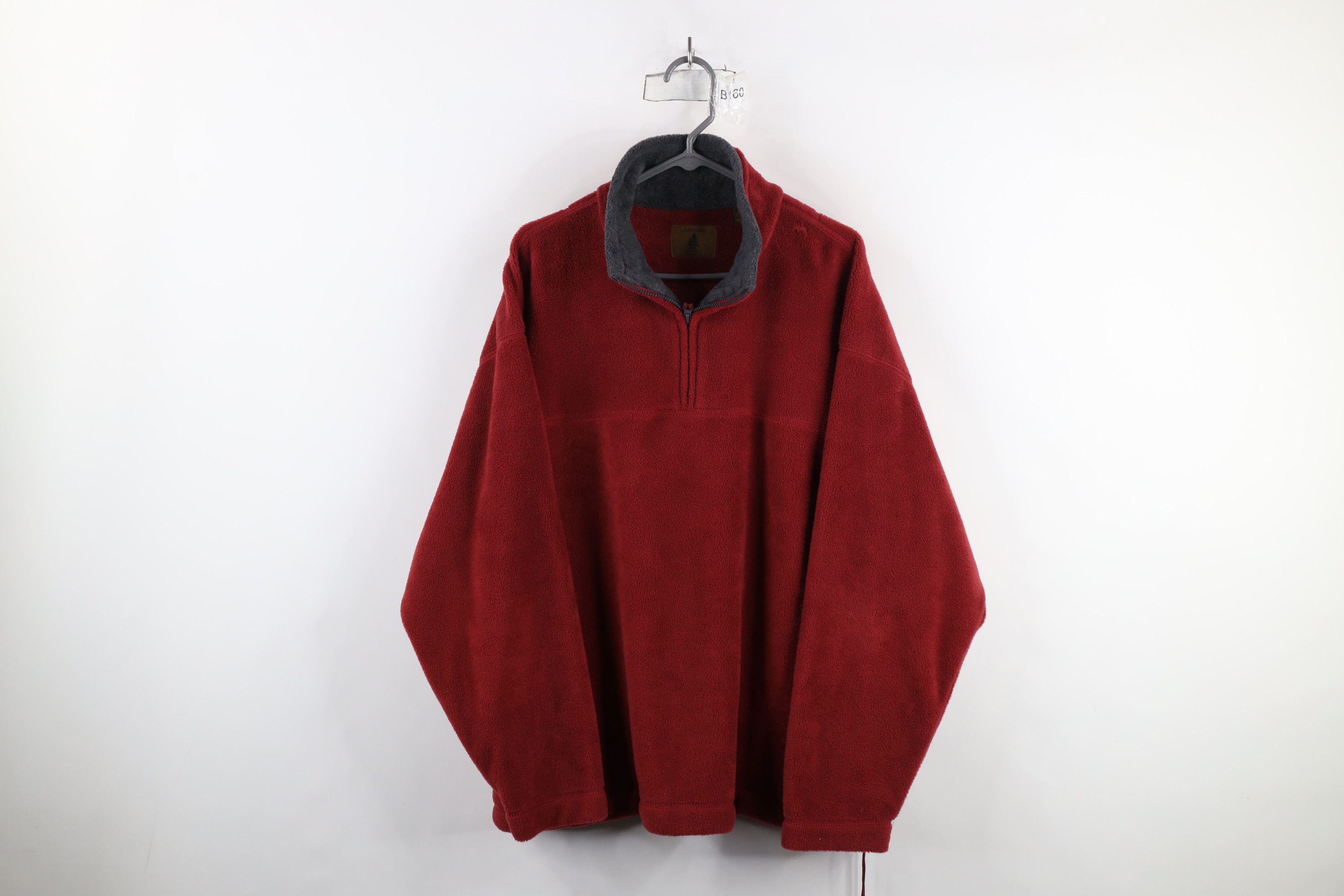Vintage Vintage 90s Streetwear Baggy Fit Half Zip Fleece Sweater Red Size US XL / EU 56 / 4 - 1 Thumbnail