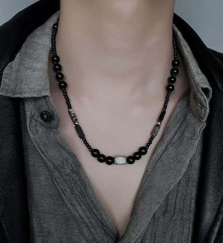 Japanese Brand × Jewelry Retro punk fashion stone beads chain choker necklace Size ONE SIZE - 2 Thumbnail