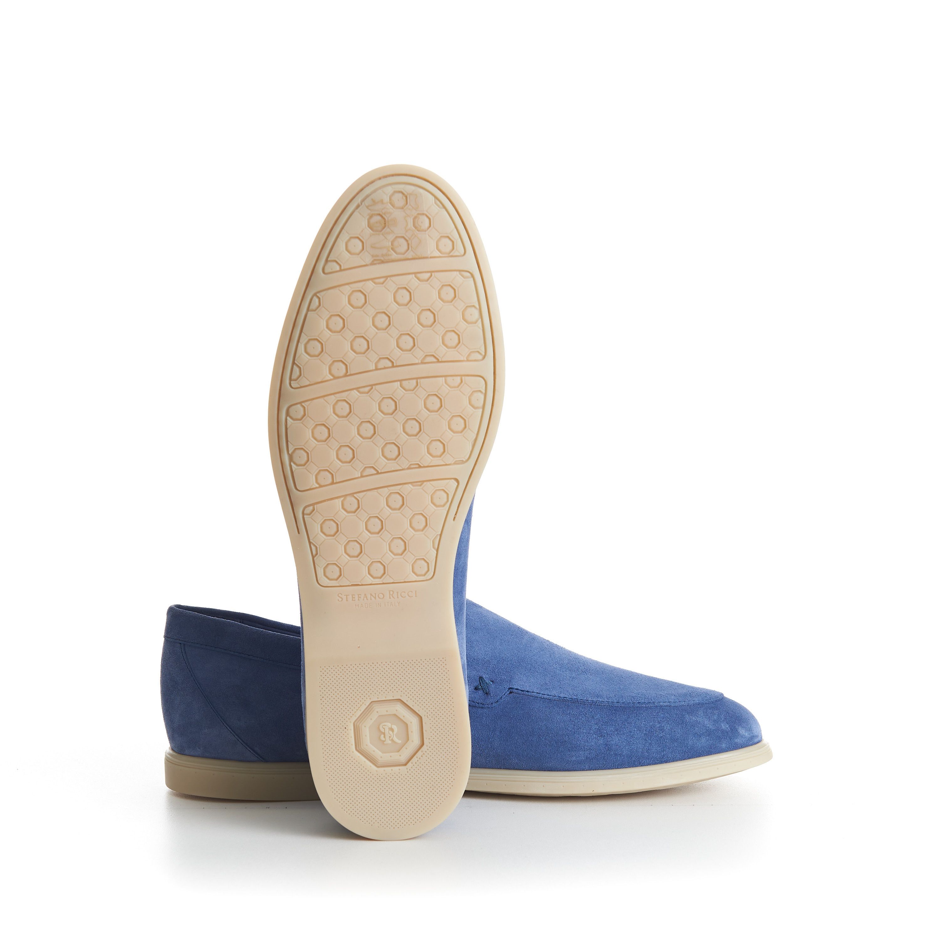 Stefano Ricci Blue Suede Slip-On Loafers - Eagle Head Application Size US 10 / EU 43 - 11 Thumbnail