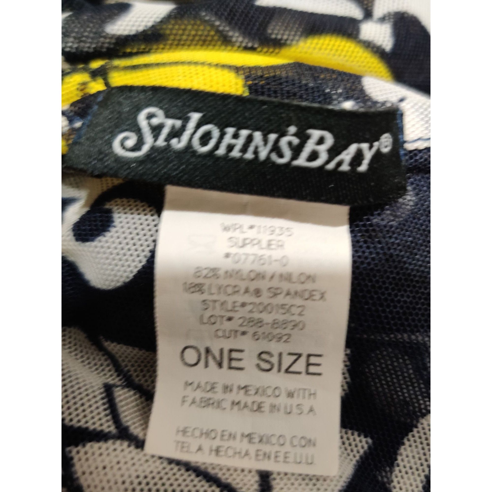 Vintage St John's Bay One Size Womens Black Yellow Sarong Floral Vin Size ONE SIZE - 11 Thumbnail