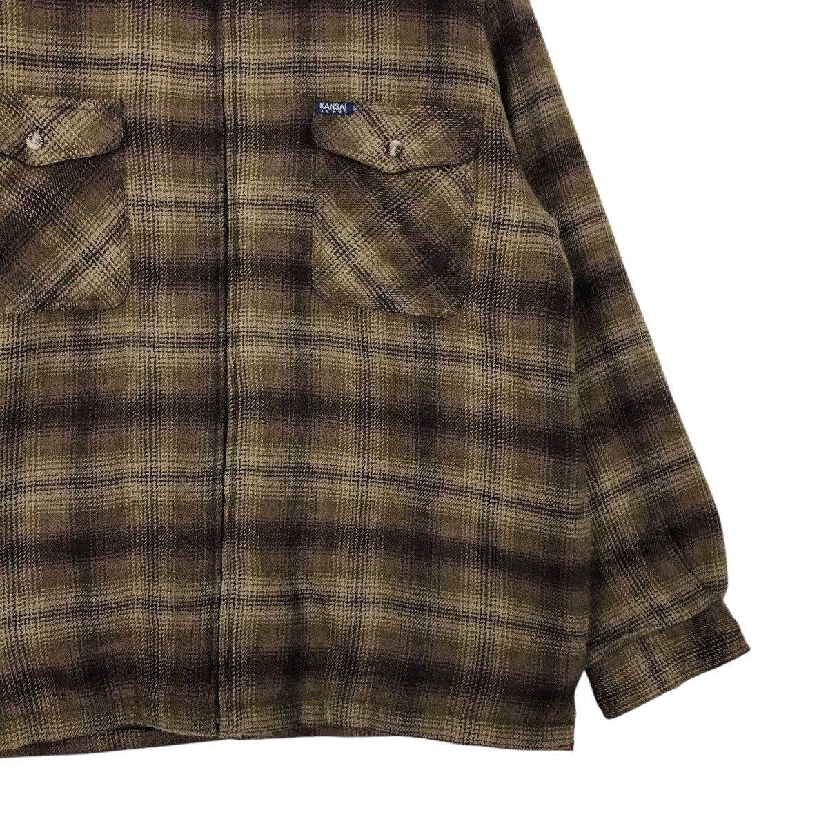 Japanese Brand 🔥VINTAGE WORK SHIRT CHORE JACKET KANSAI JEANS TARTAN DESIGN Size US XL / EU 56 / 4 - 7 Thumbnail