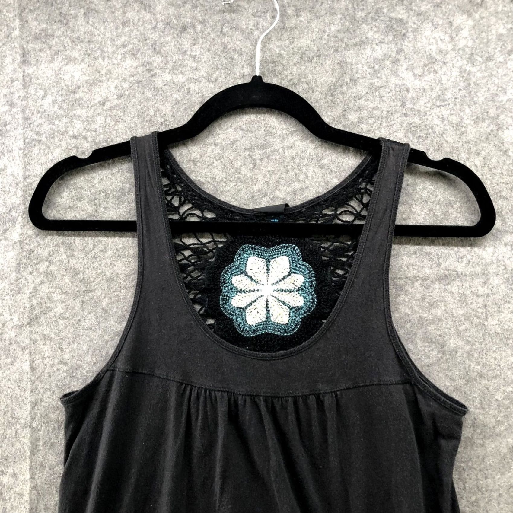 Lucky Brand VINTAGE Lucky Brand Tank Top Womens XS Crochet Embroidered Boho Black Lightweight Size XS / US 0-2 / IT 36-38 - 3 Thumbnail