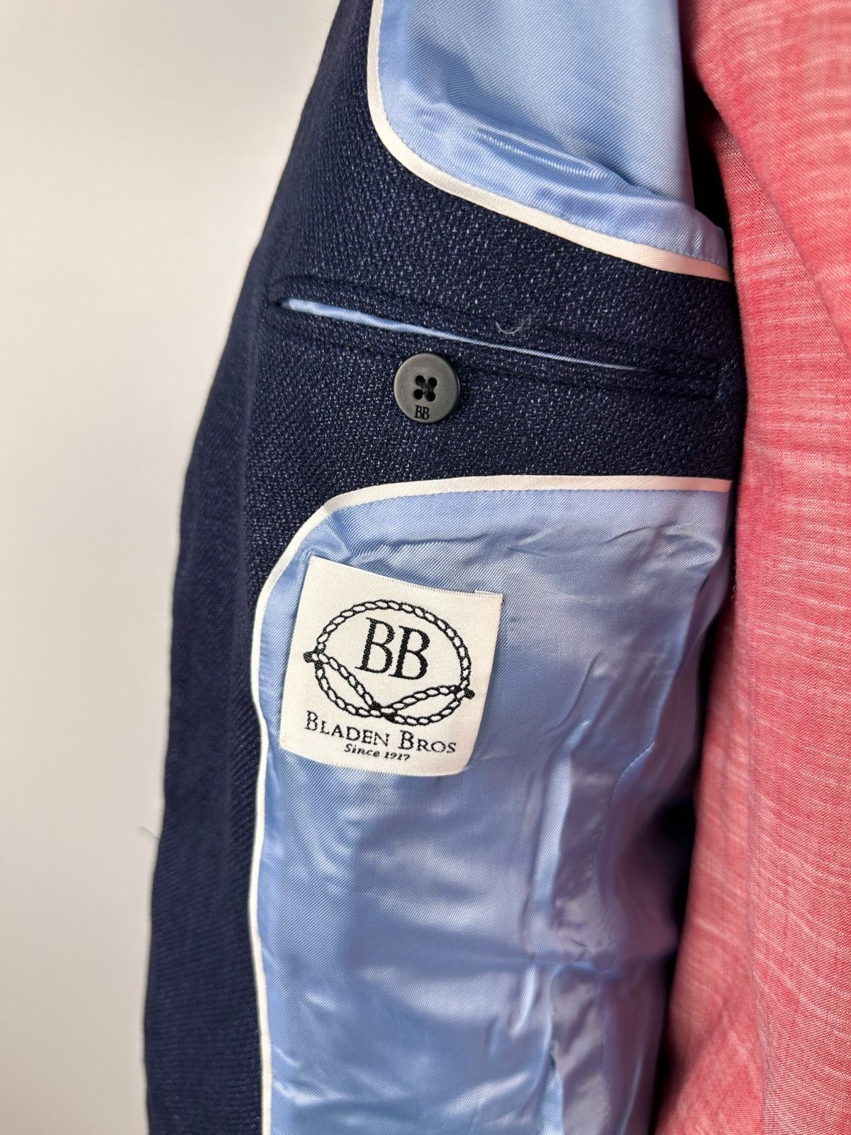 Other Bladen Bros Larlequin Blazer Navy Linen Men's Size 38 Size 38R - 8 Thumbnail