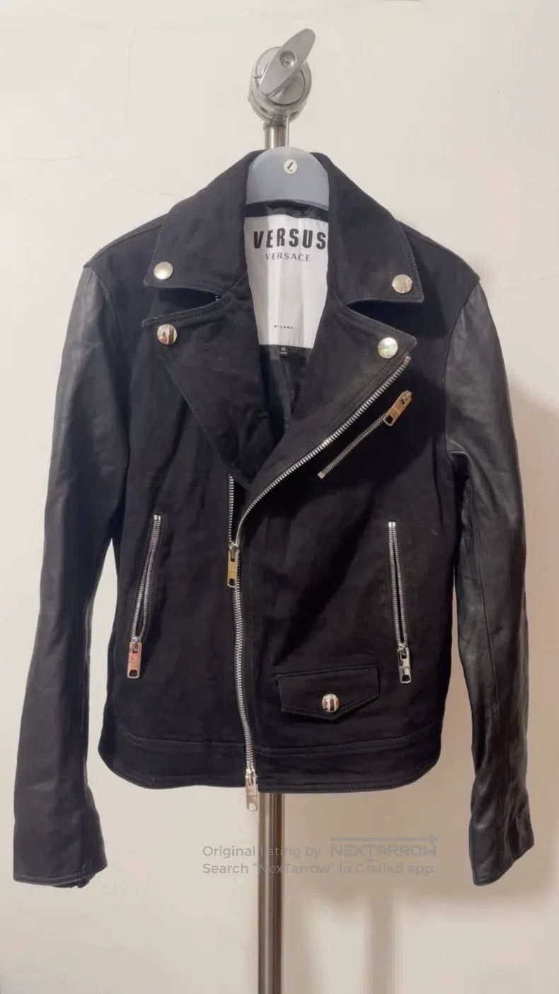 Versace Versace Denim plucked sheepskin coat Size US XXS / EU 40 - 1 Thumbnail