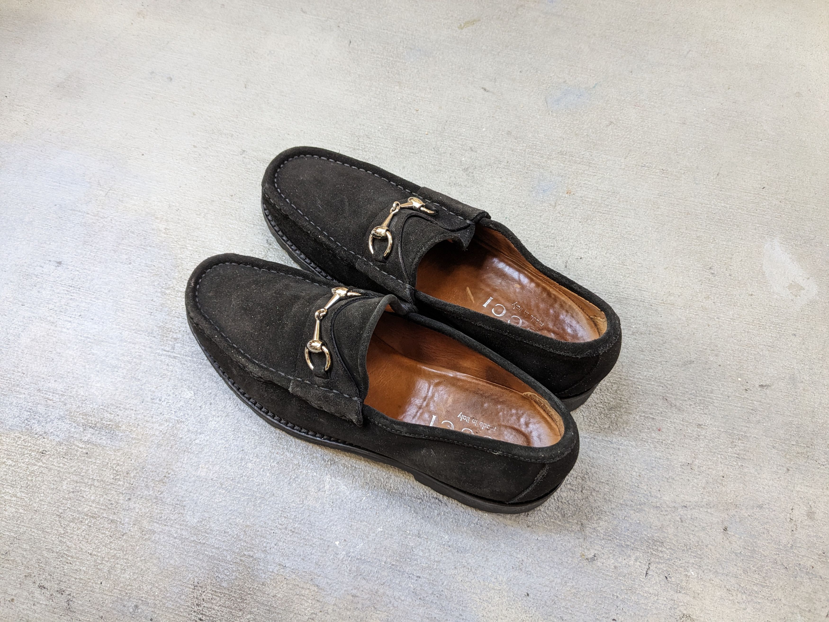 Gucci Gucci Horsebit Loafers Black Suede 9.5 D Italy Snaffle Size US 9.5 / EU 42-43 - 11 Thumbnail