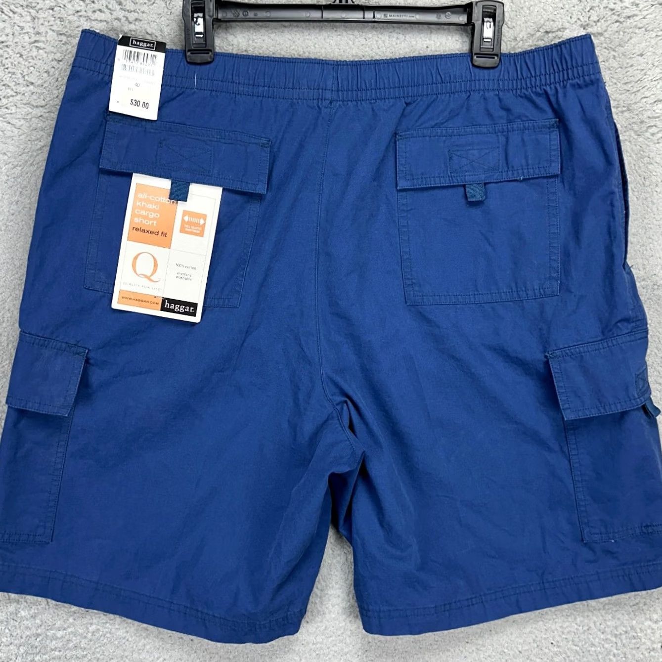 Haggar Haggar Cargo Shorts Mens 40 Blue Flat Front Casual Outdoor Elastic Waist NEW Size US 40 / EU 56 - 2 Thumbnail