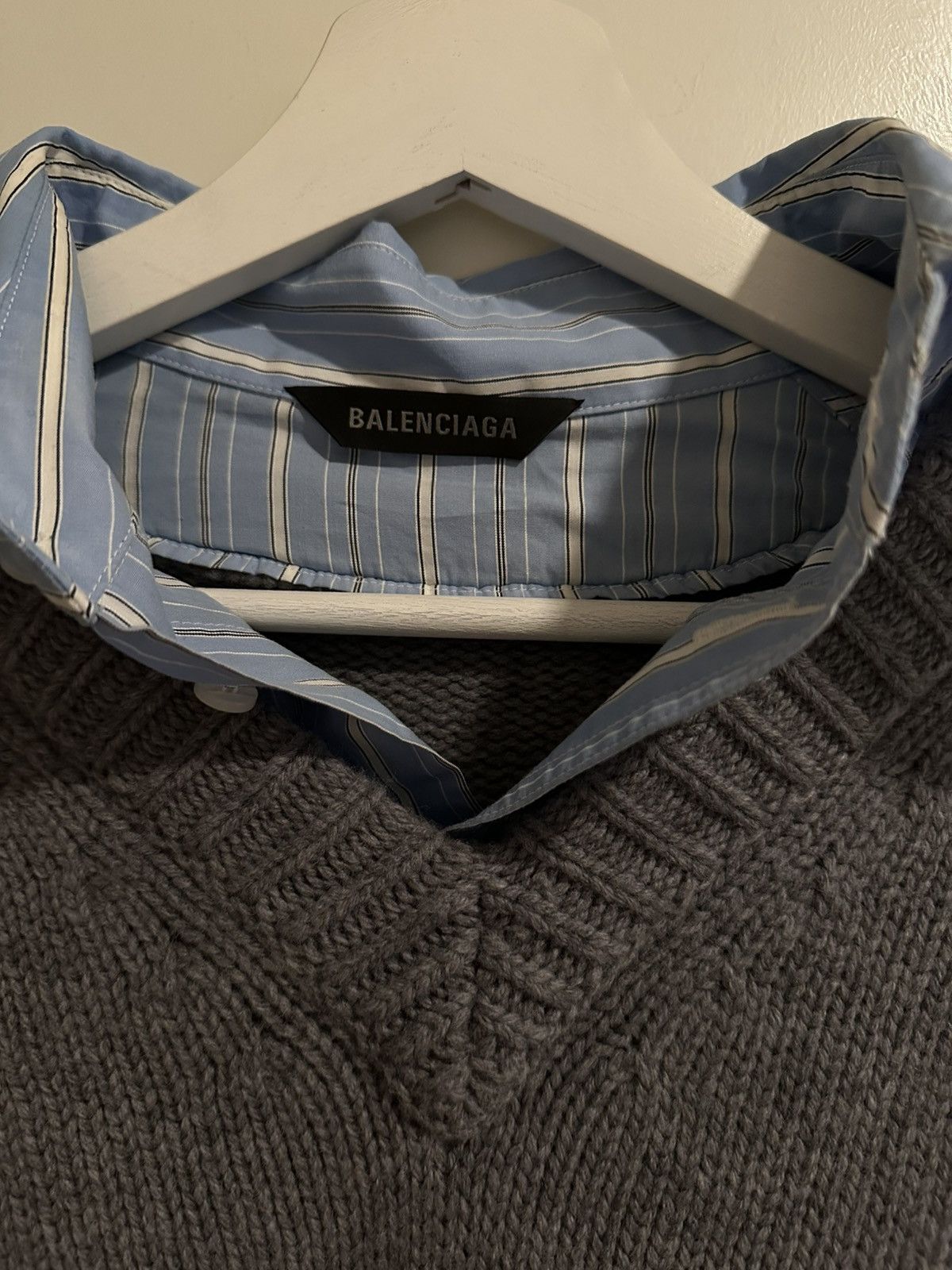 Balenciaga BALENCIAGA LAYERED WOOL SWEATER SHIRT – SIZE M - OVERSIZED Size US M / EU 48-50 / 2 - 3 Thumbnail