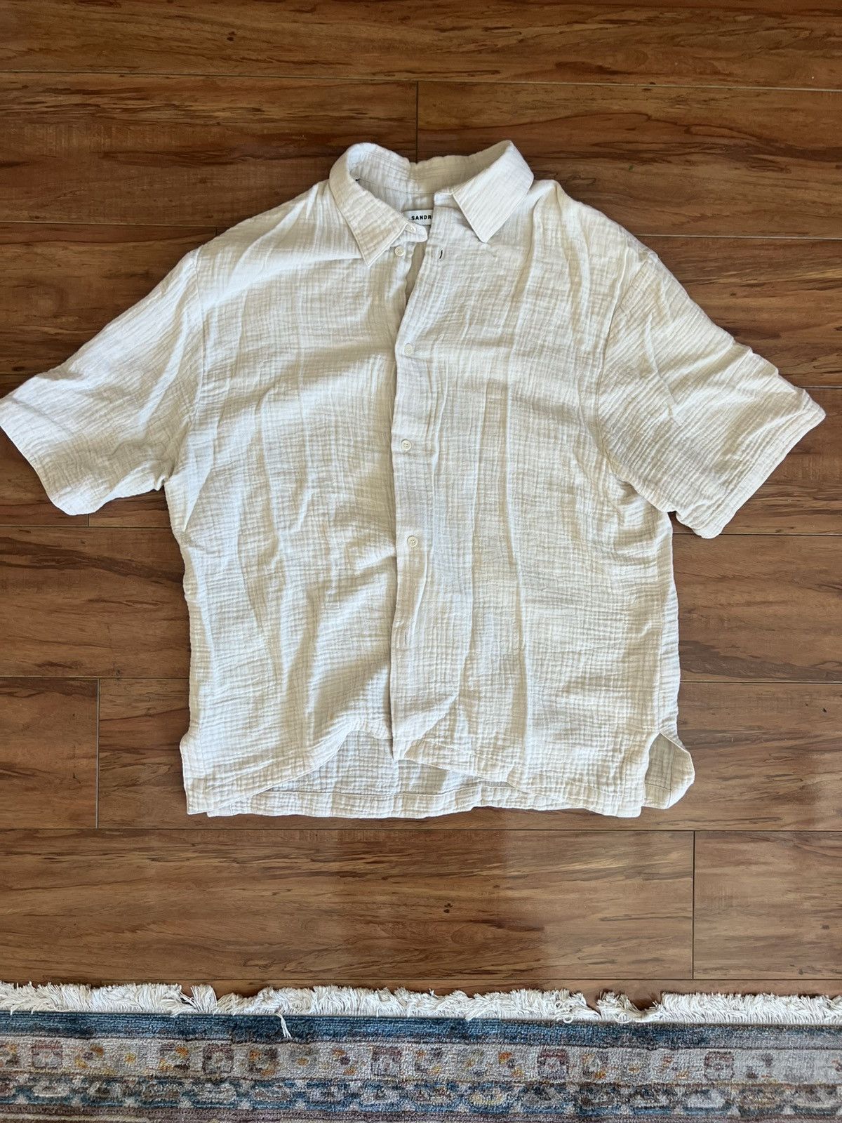 Sandro Linen Short Sleeve Buttondown SS21 Size US L / EU 52-54 / 3 - 4 Thumbnail