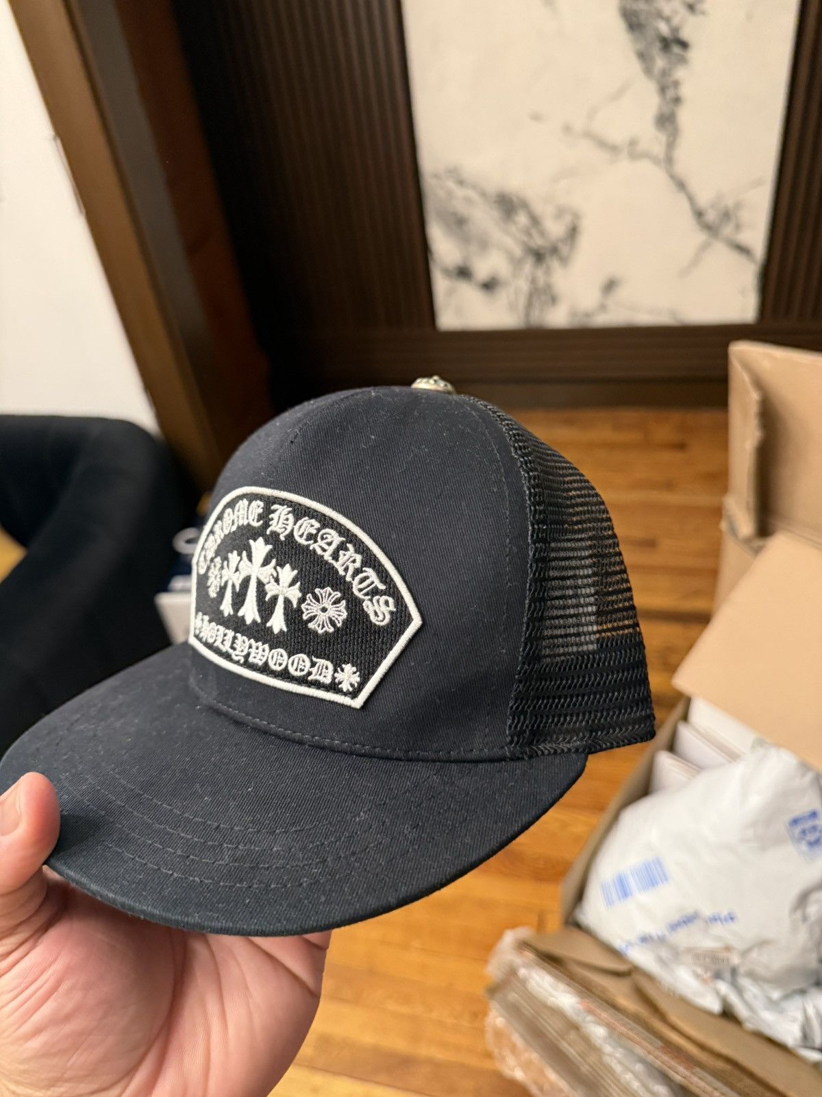 Chrome Hearts Chrome Hearts King Taco Trucker Hat Triple Cross Size ONE SIZE - 6 Thumbnail
