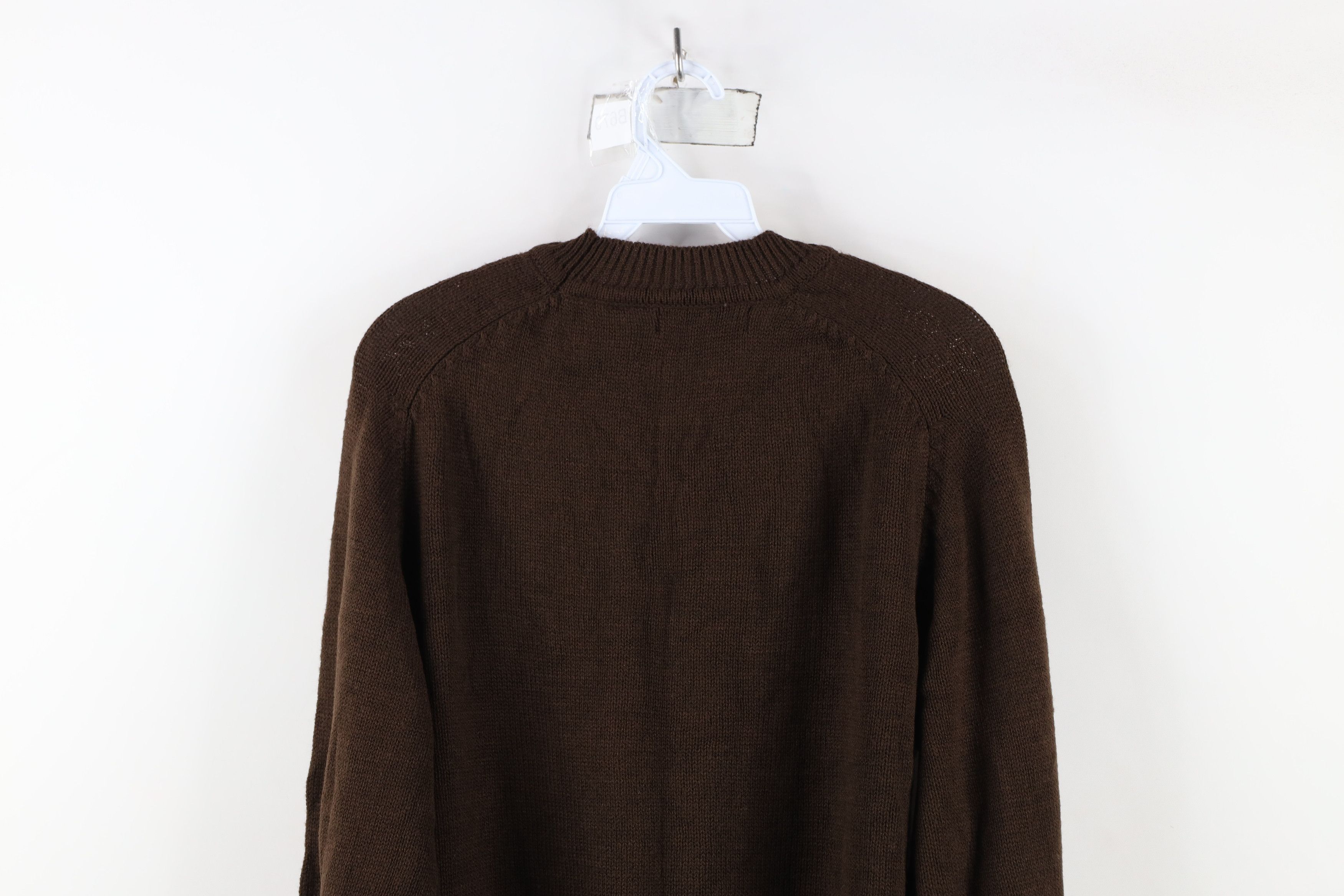 Vintage Vintage 90s Streetwear Knit Crewneck Sweater Brown Acrylic Size US M / EU 48-50 / 2 - 8 Thumbnail
