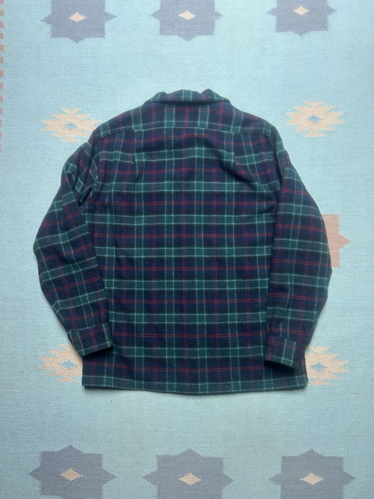 Vintage 60s Pendleton wool board shirt loop collar plaid M