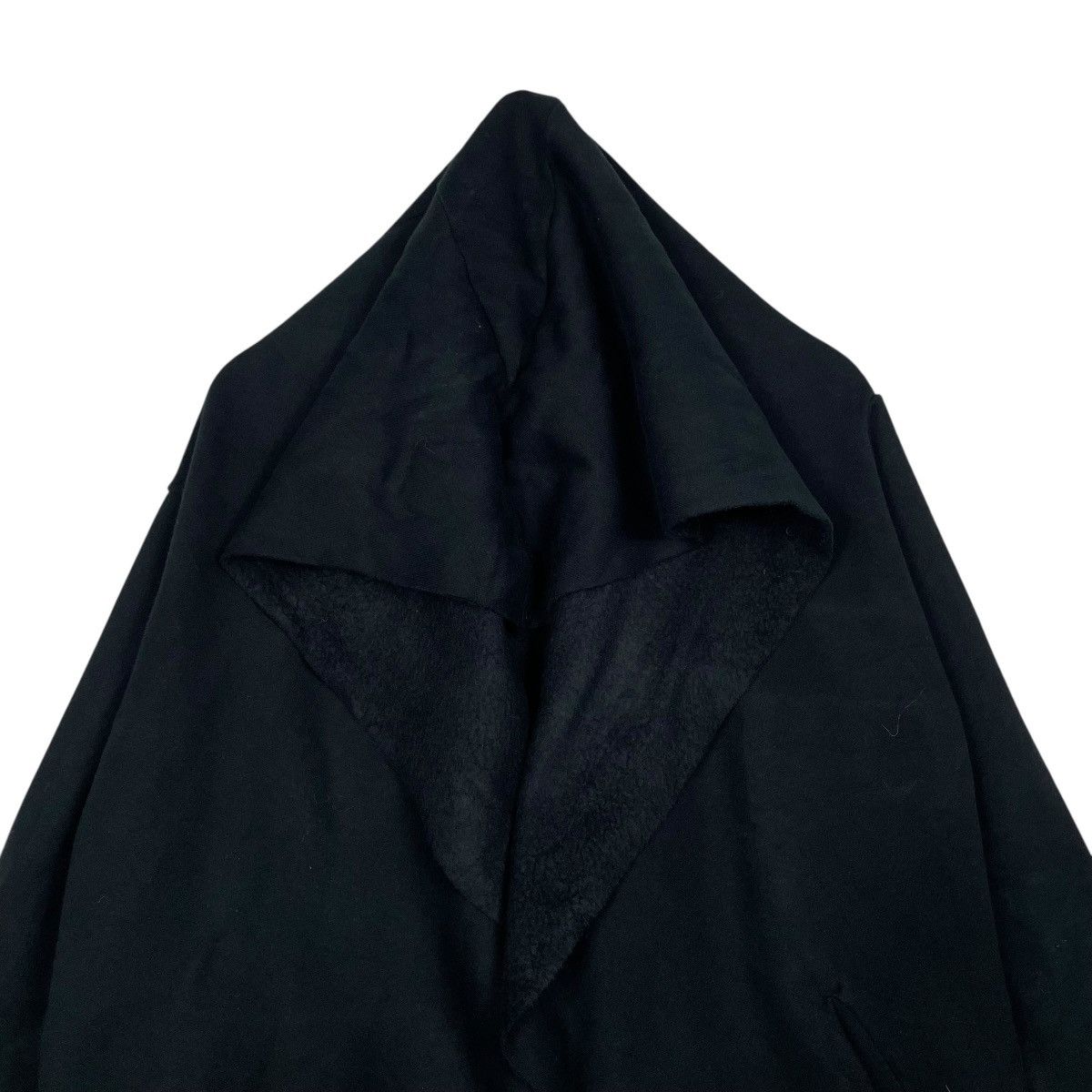 Japanese Brand Mizuiro Industries Black Hooded Buttonless Cape Coat Size M / US 6-8 / IT 42-44 - 2 Thumbnail