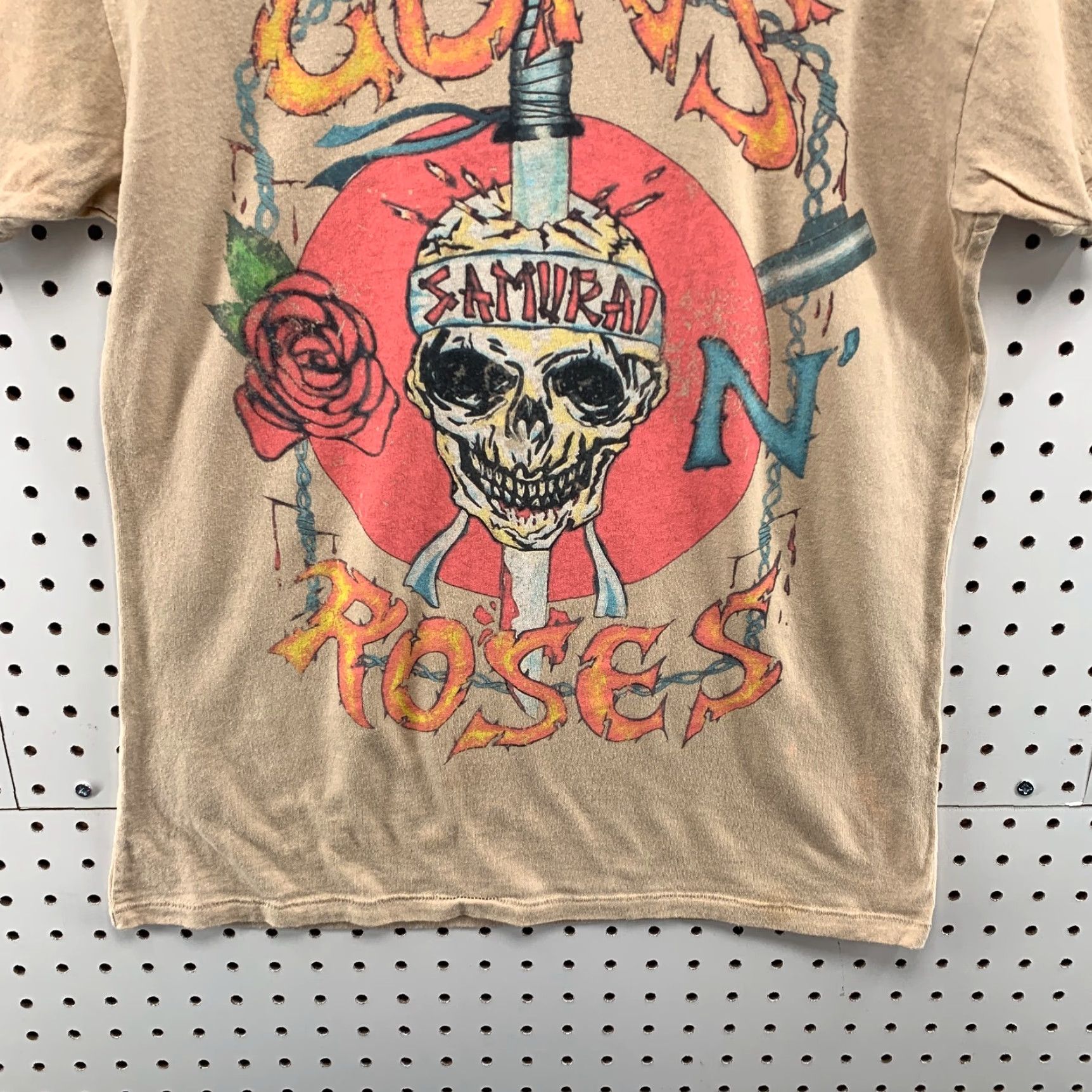 Logo 7 Guns N' Roses Skull Logo Brown Short Sleeve T-Shirt Adult XS Size US XS / EU 42 / 0 - 4 Thumbnail