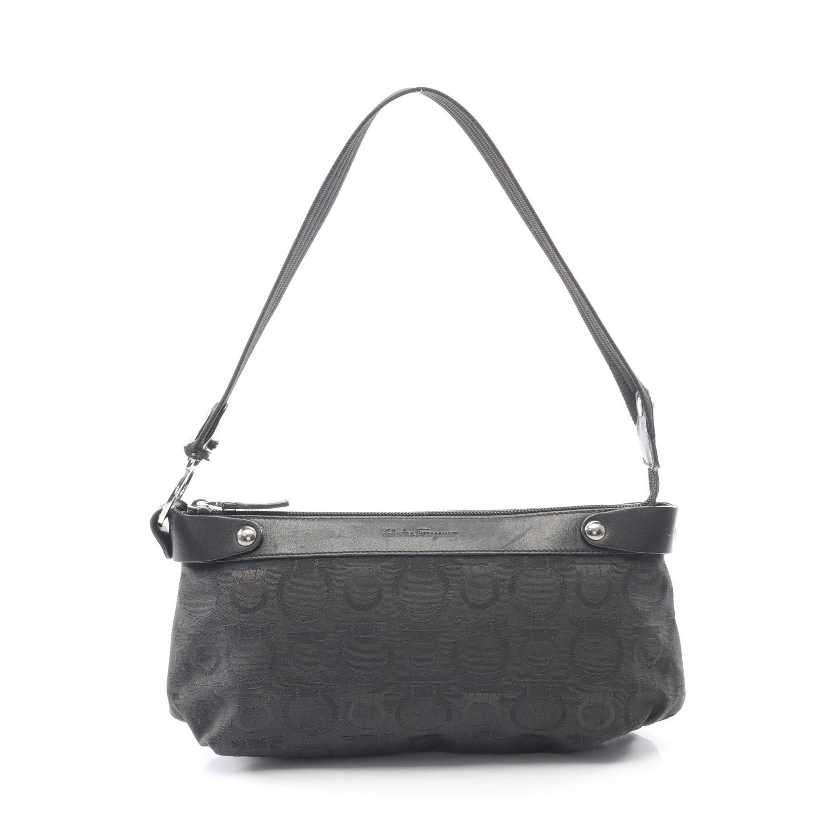 Salvatore Ferragamo Salvatore Ferragamo Salvatore Ferragamo Gancini Canvas Leather Shoulder Bag Leather Shoulder Bag 216342 DUTY FREE for USA Size ONE SIZE - 1 Thumbnail