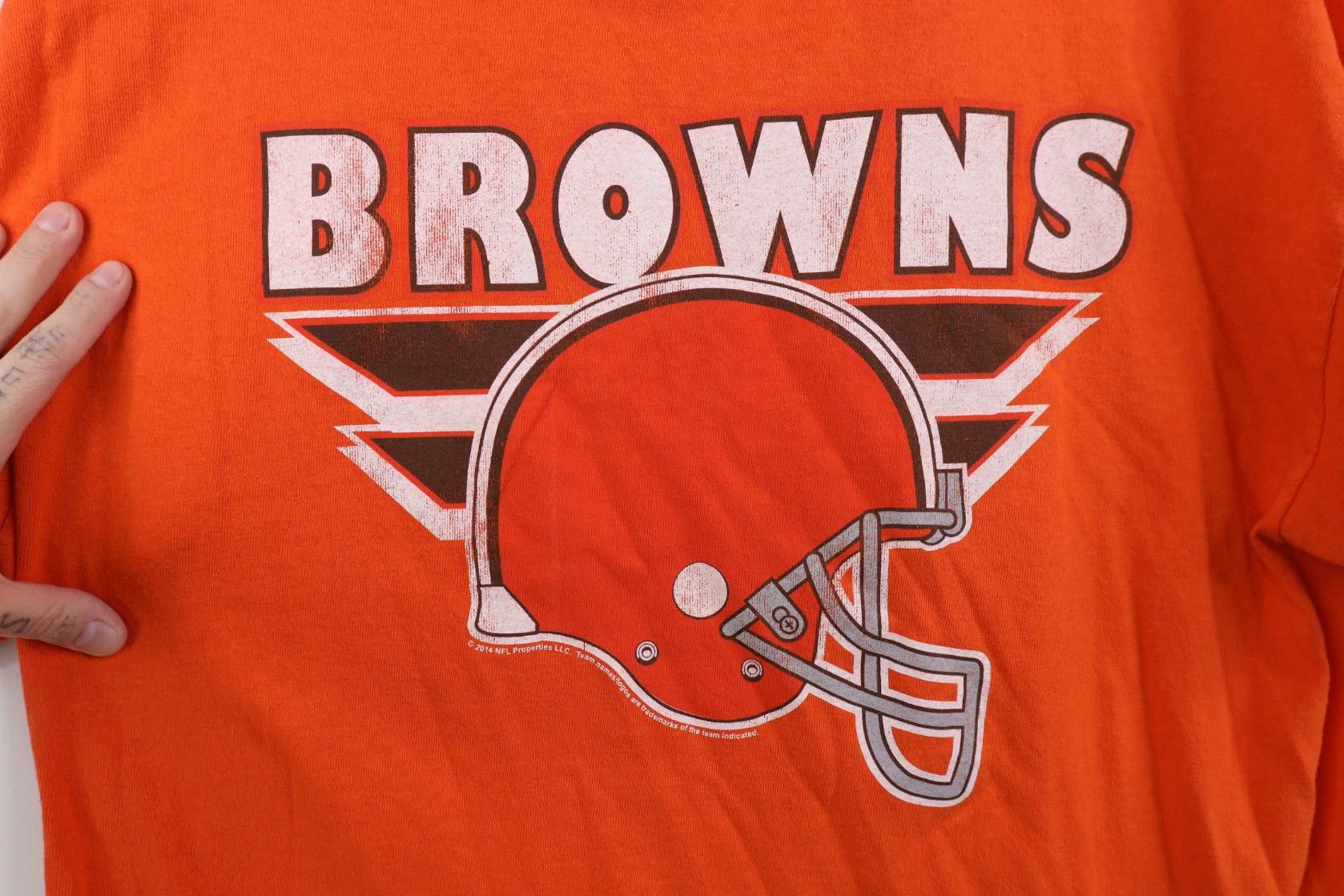 Vintage Retro Y2K NFL Cleveland Football T-Shirt Orange Cotton Size US XL / EU 56 / 4 - 4 Thumbnail