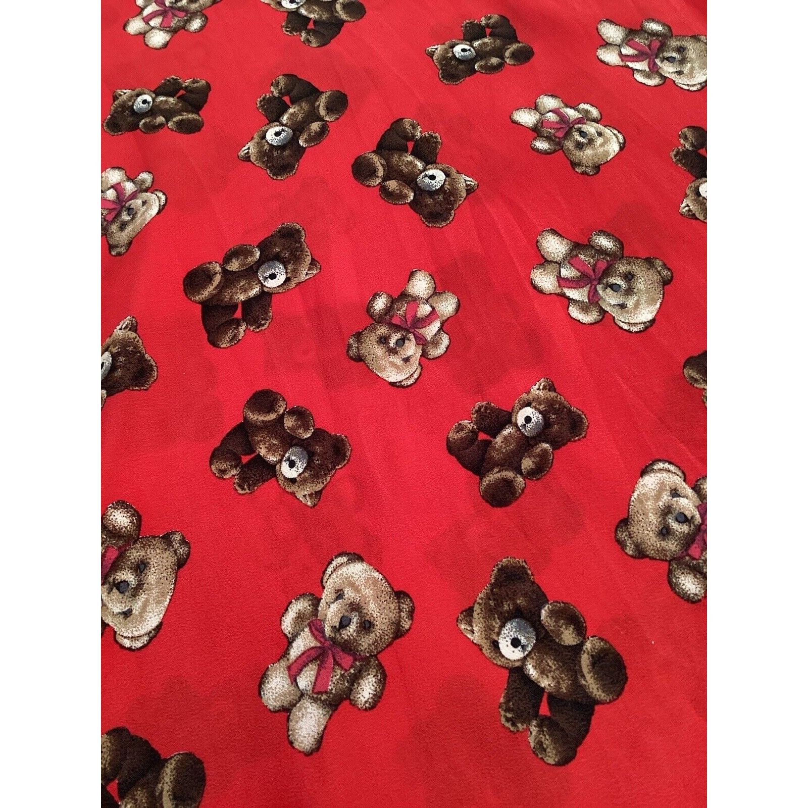 Other VIP COMPANY Red Teddy Bear Rectangle Silk Scarf Switzerland Size ONE SIZE - 6 Thumbnail