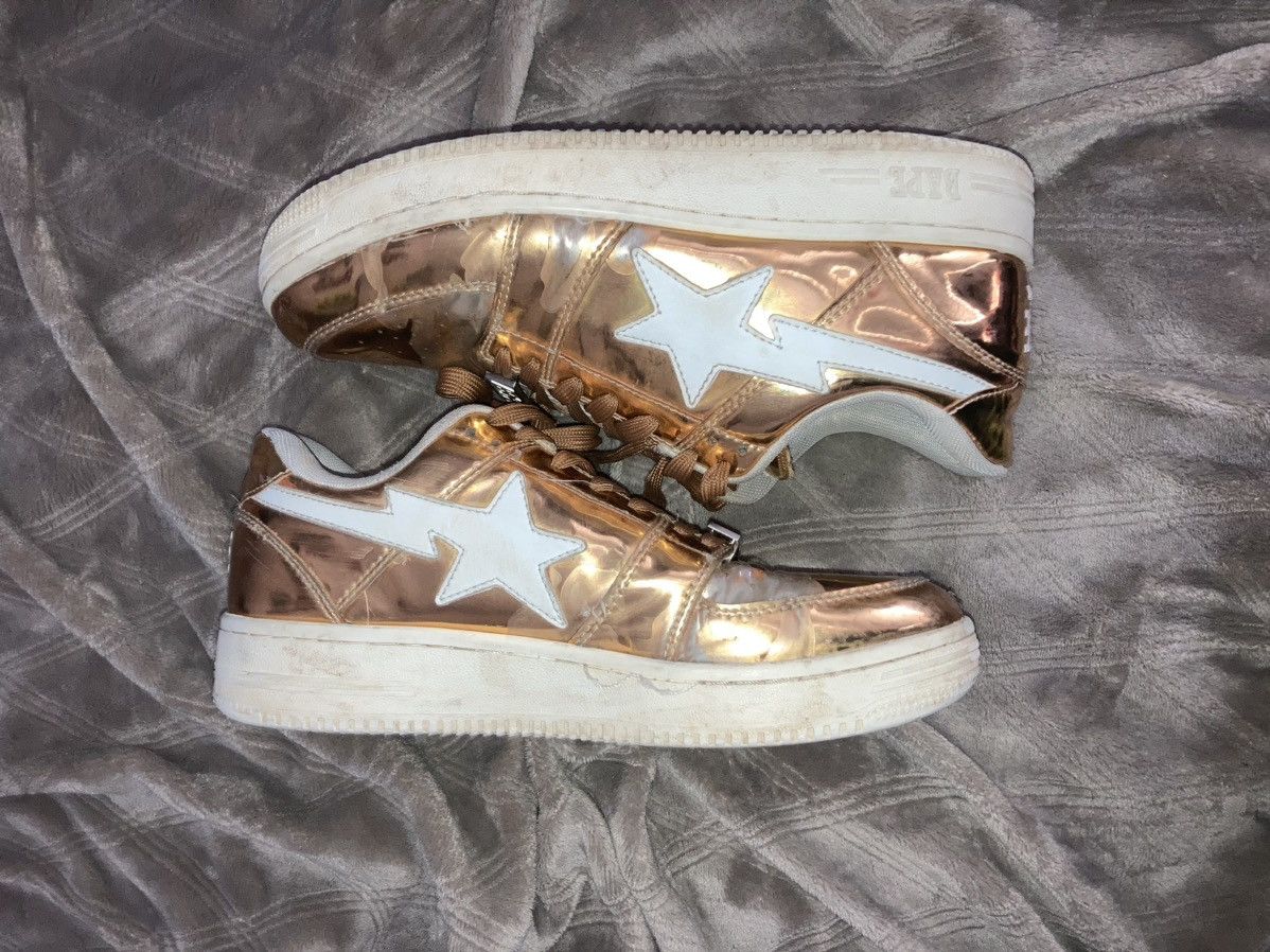 Bape Gold Foil Bapesta Size US 9 / EU 42 - 1 Thumbnail