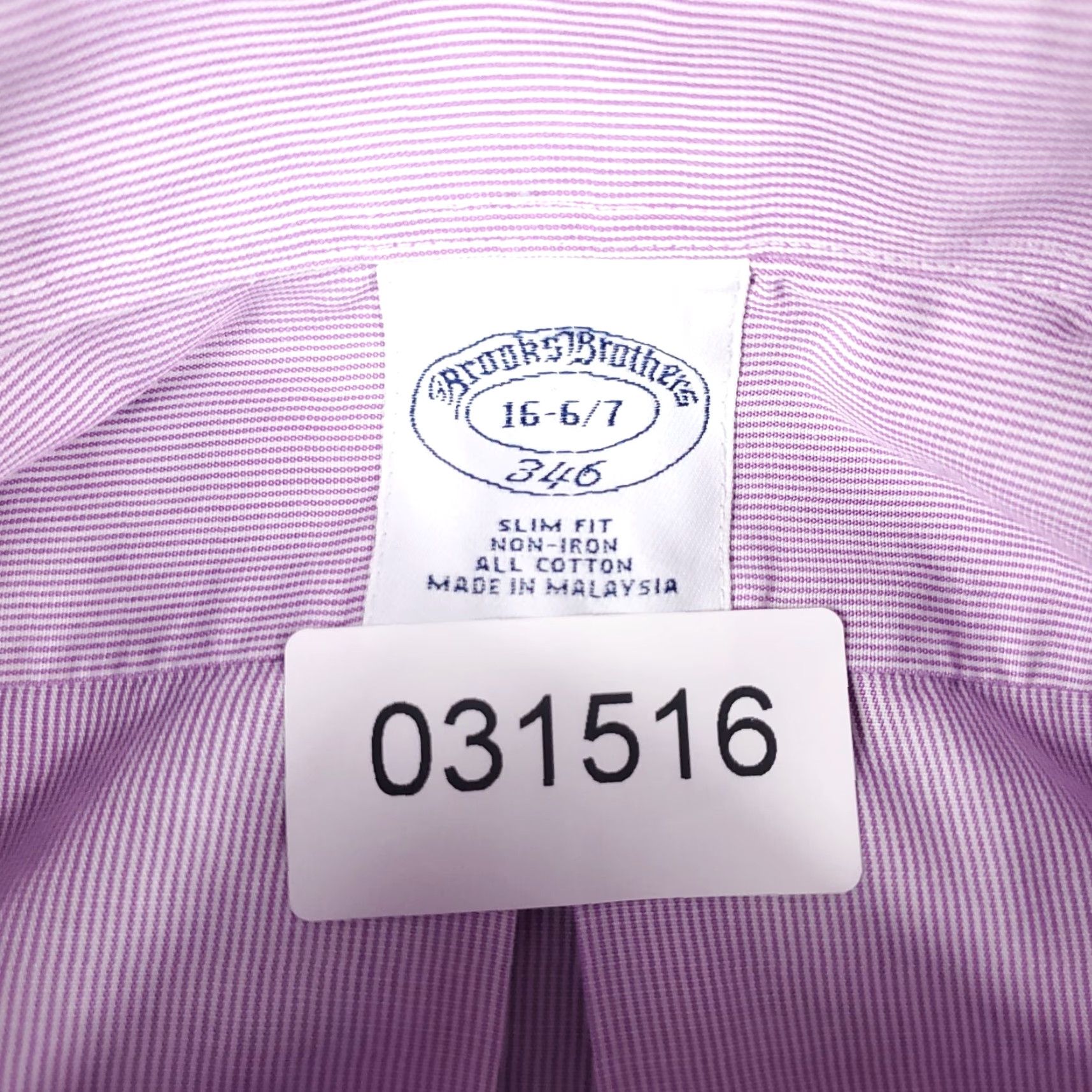 Brooks Brothers Brooks Brothers Dress Shirt Mens 16 Purple Striped Long Sleeve Button-Down Regular Fit Size 42R - 7 Thumbnail