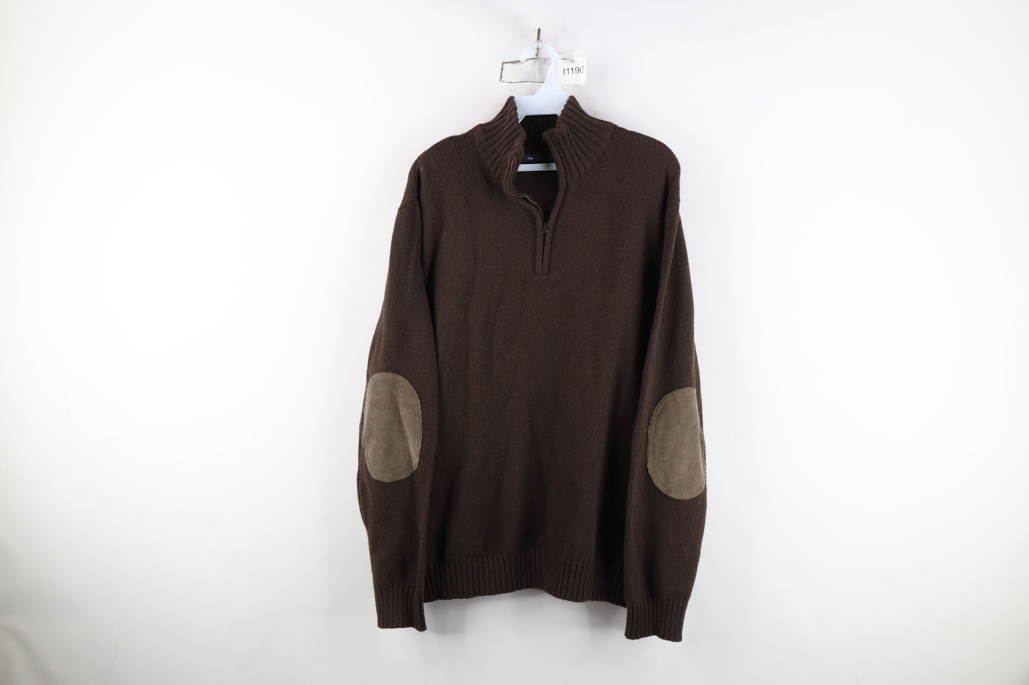 Gap Vintage Y2K Gap Patch Ribbed Knit Half Zip Pullover Sweater Size US L / EU 52-54 / 3 - 1 Thumbnail