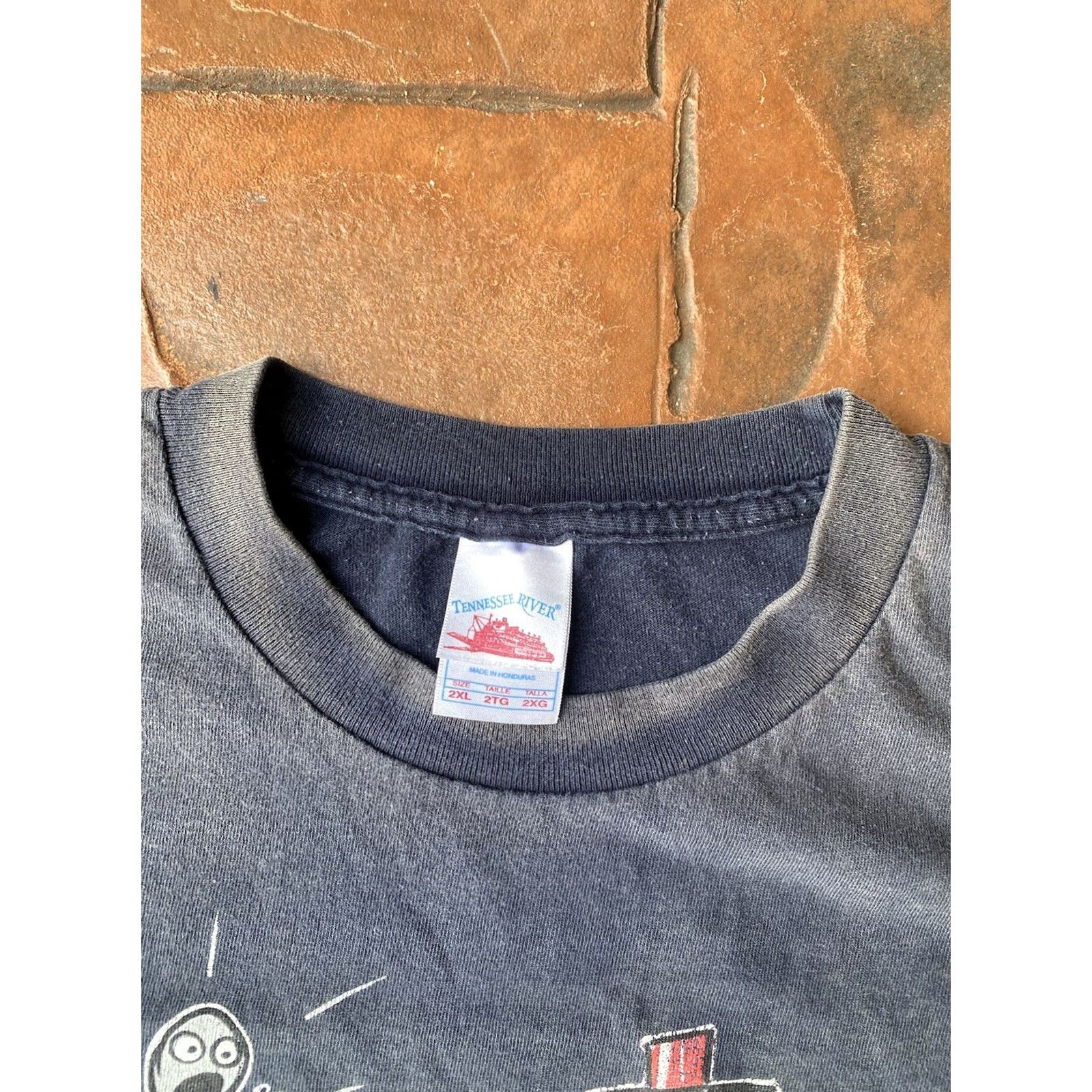 Vintage VINTAGE Its All Fun And Games Until The Cops Show Up T Shirt 2XL Alstyle Blue Graphic Print Crew Neck Short Sleeve Men Mens Size US XL / EU 56 / 4 - 2 Thumbnail