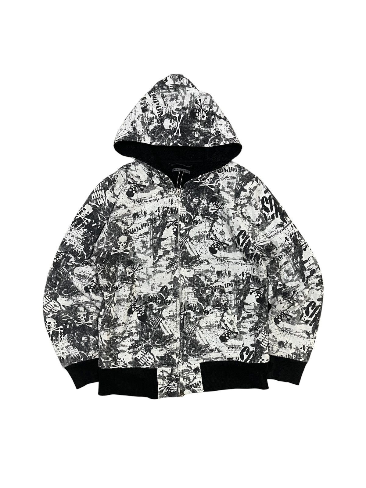 If Six Was Nine 2000s GOTHIC GRUNGE STYLE FULL PRINT HOODIE FLEECE LINEN Size US M / EU 48-50 / 2 - 1 Thumbnail