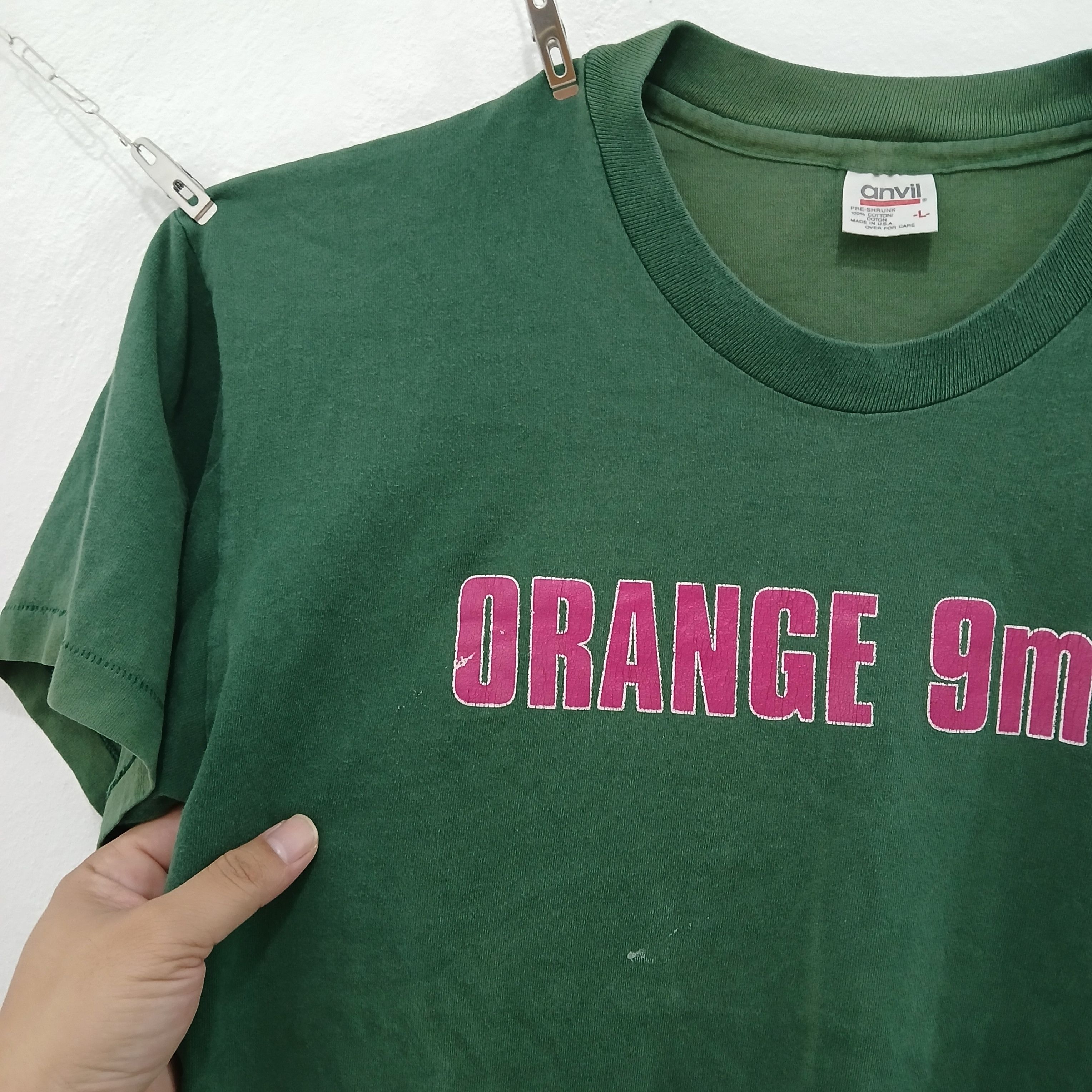 Band Tees ORANGE 9mm Post Hardcore Band Vintage Tee 90's *Rare Size US L / EU 52-54 / 3 - 6 Thumbnail