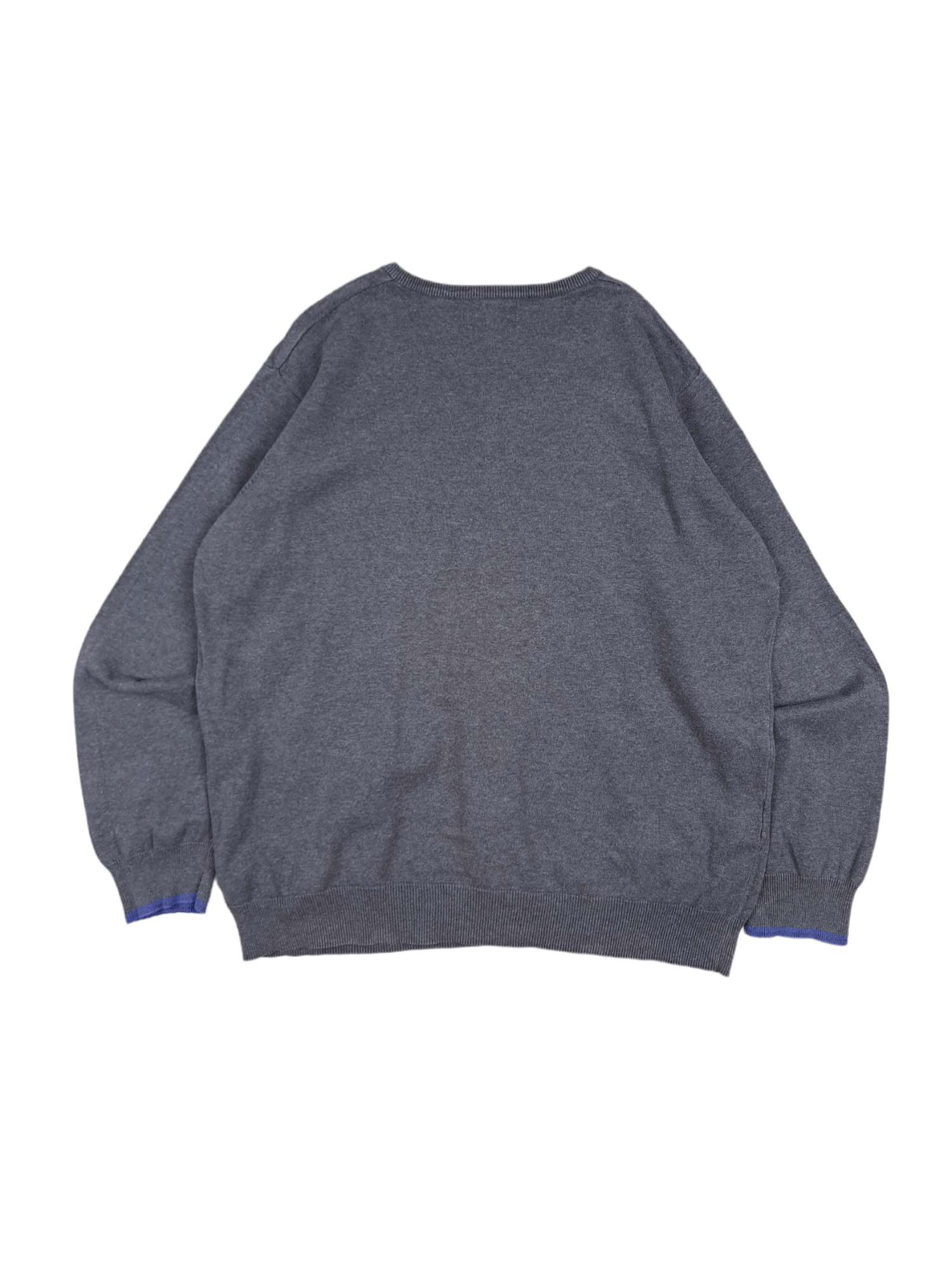 Designer × Fred Perry 💎Fred Perry Classic VNeck Jumper Grey Small Logo Sweatshirt Size US XL / EU 56 / 4 - 2 Thumbnail
